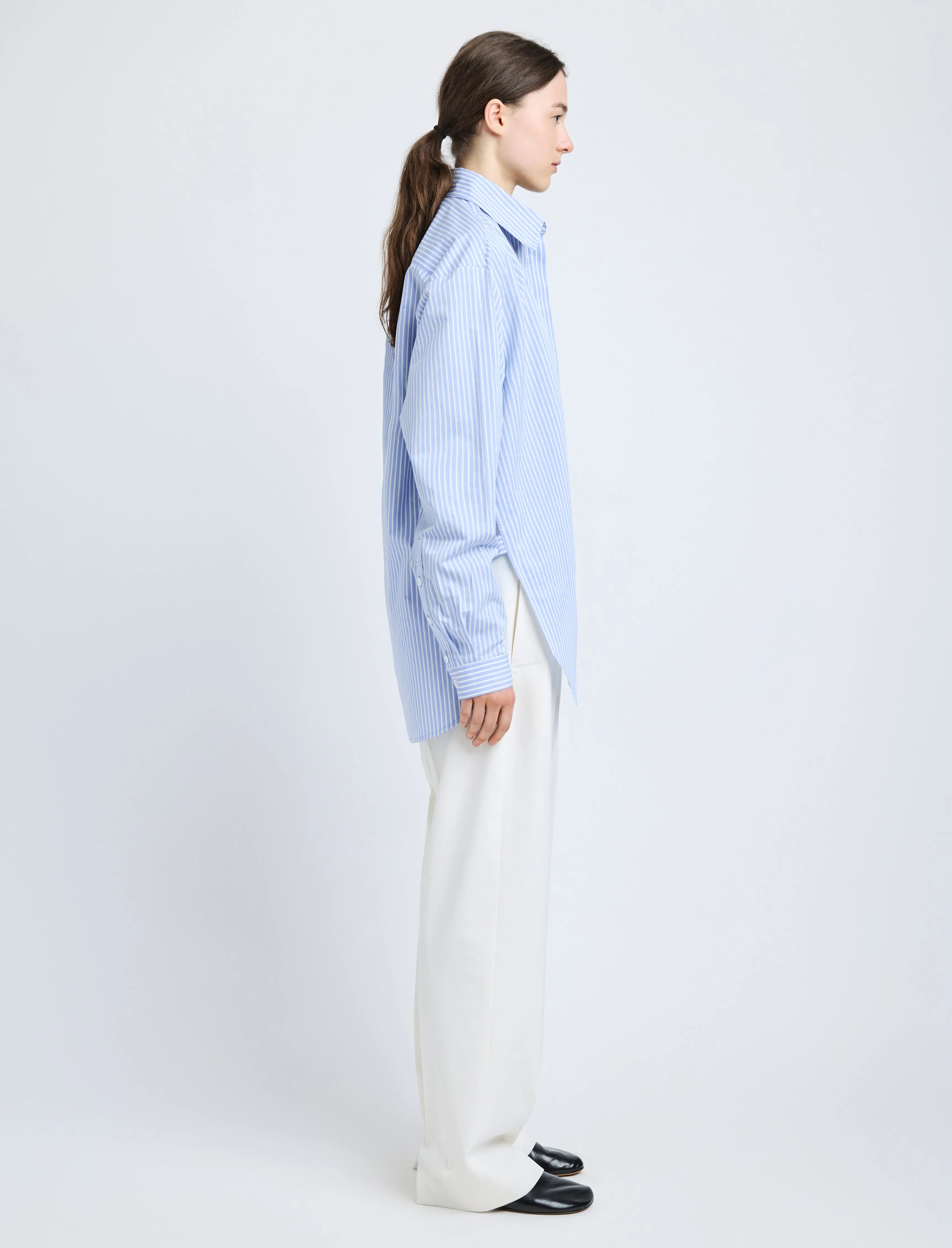 Hunter Top in Stripe Cotton Silk Poplin sold by Proenza Schouler product image thumbnail 4
