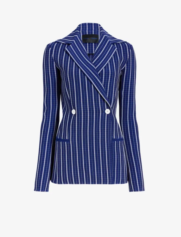 Marine Jacket in Plaid Bi-Stretch Viscose made by Proenza Schouler