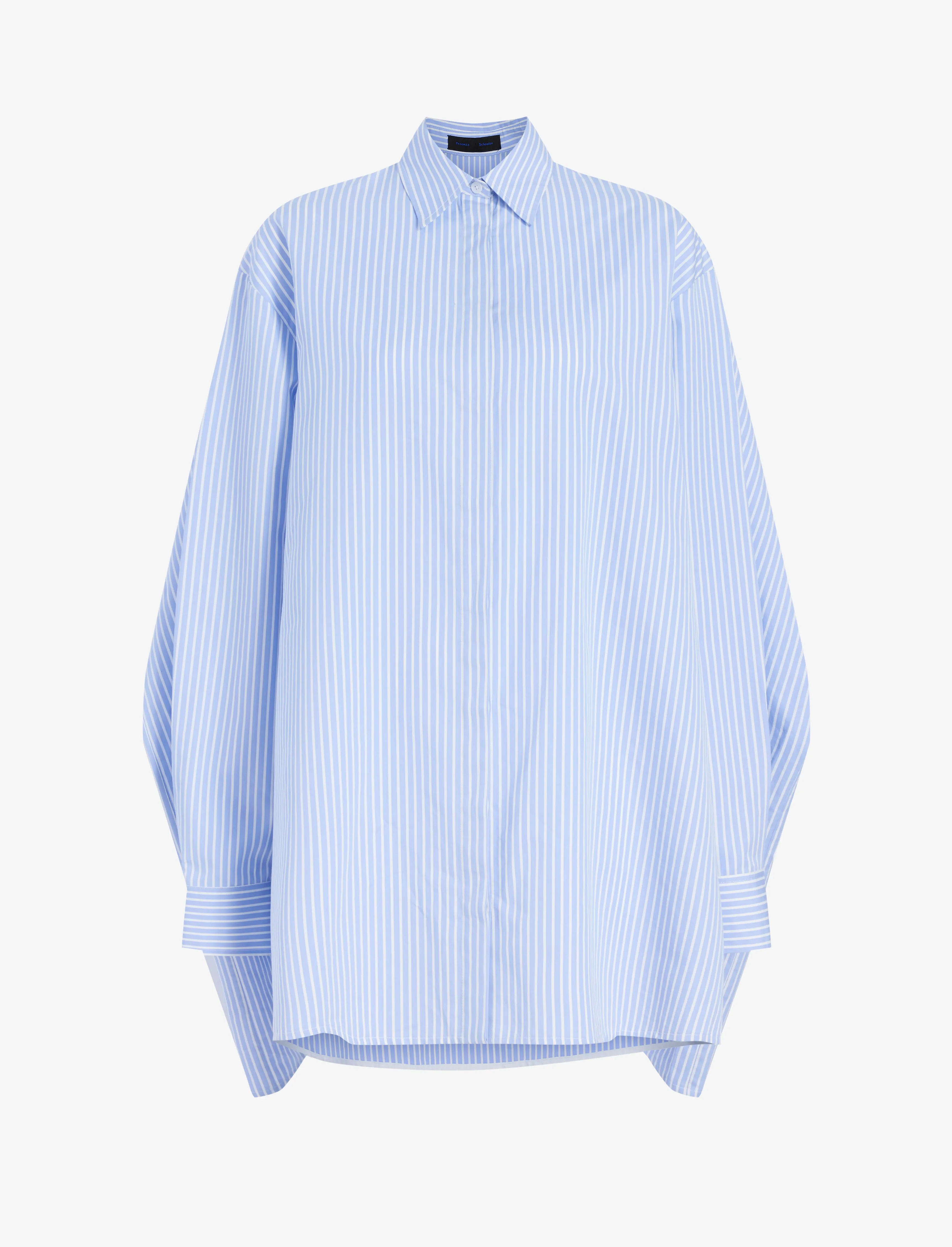 Isla Dress in Stripe Cotton Silk Poplin sold by Proenza Schouler