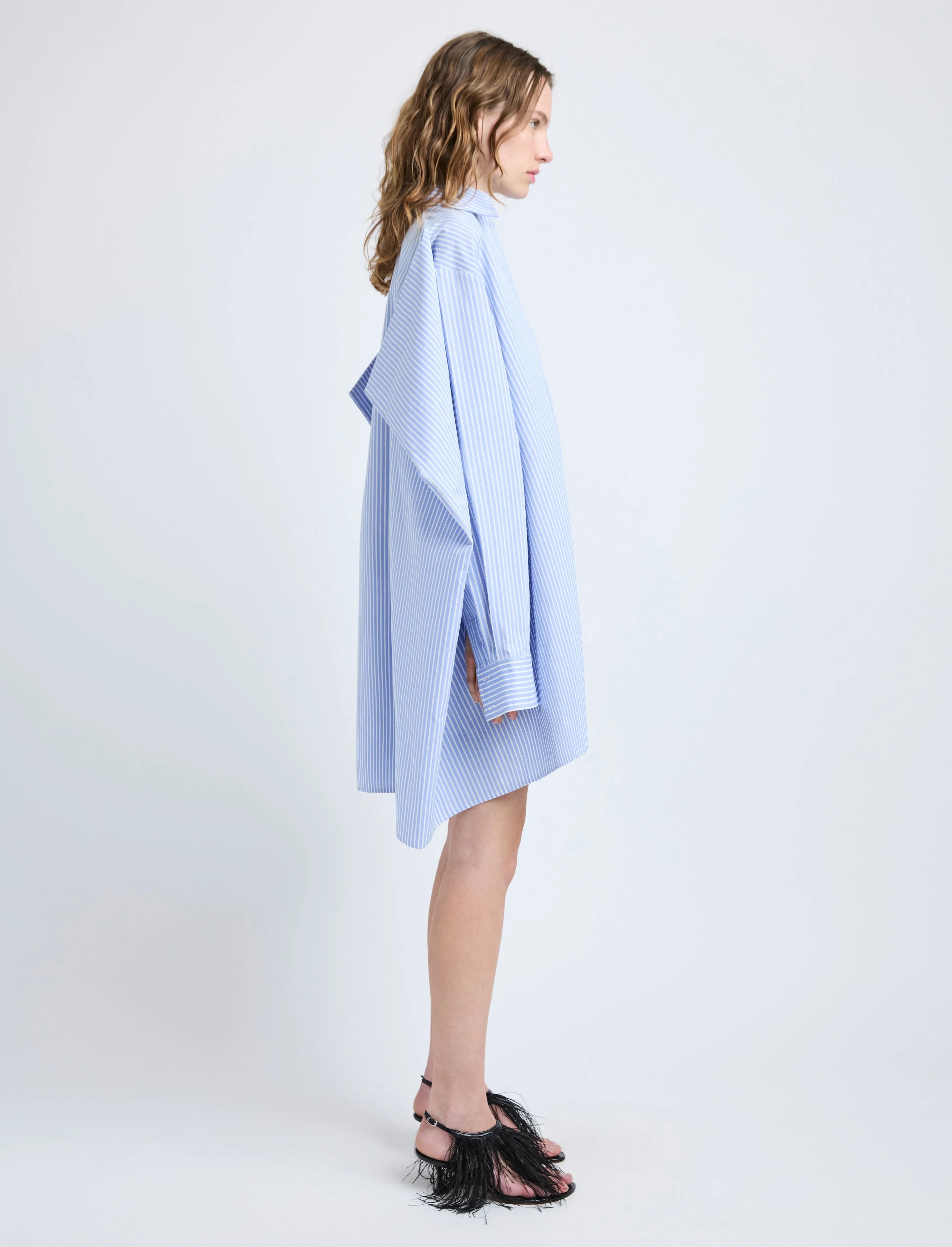 Isla Dress in Stripe Cotton Silk Poplin sold by Proenza Schouler product image thumbnail 3