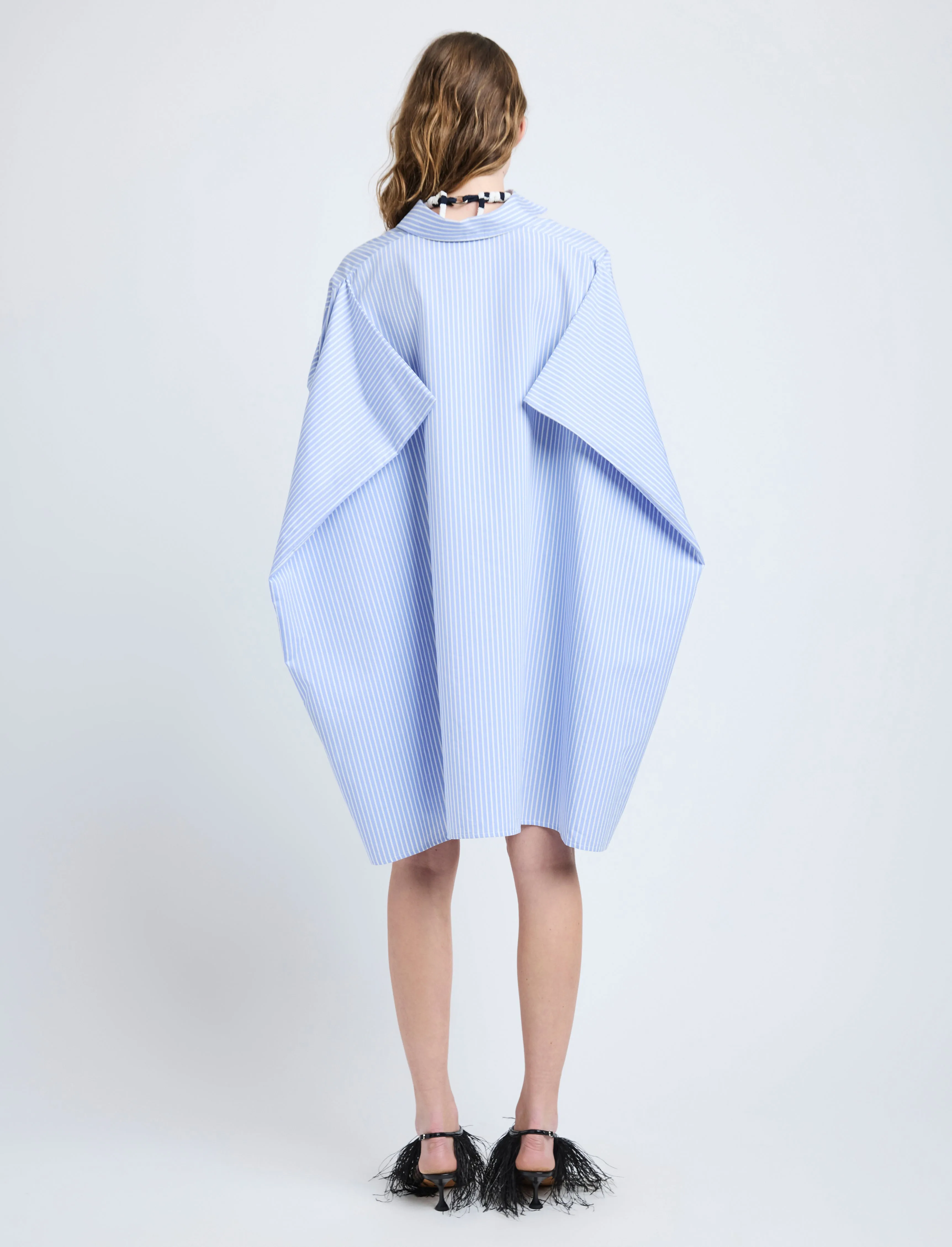 Isla Dress in Stripe Cotton Silk Poplin sold by Proenza Schouler product image thumbnail 4