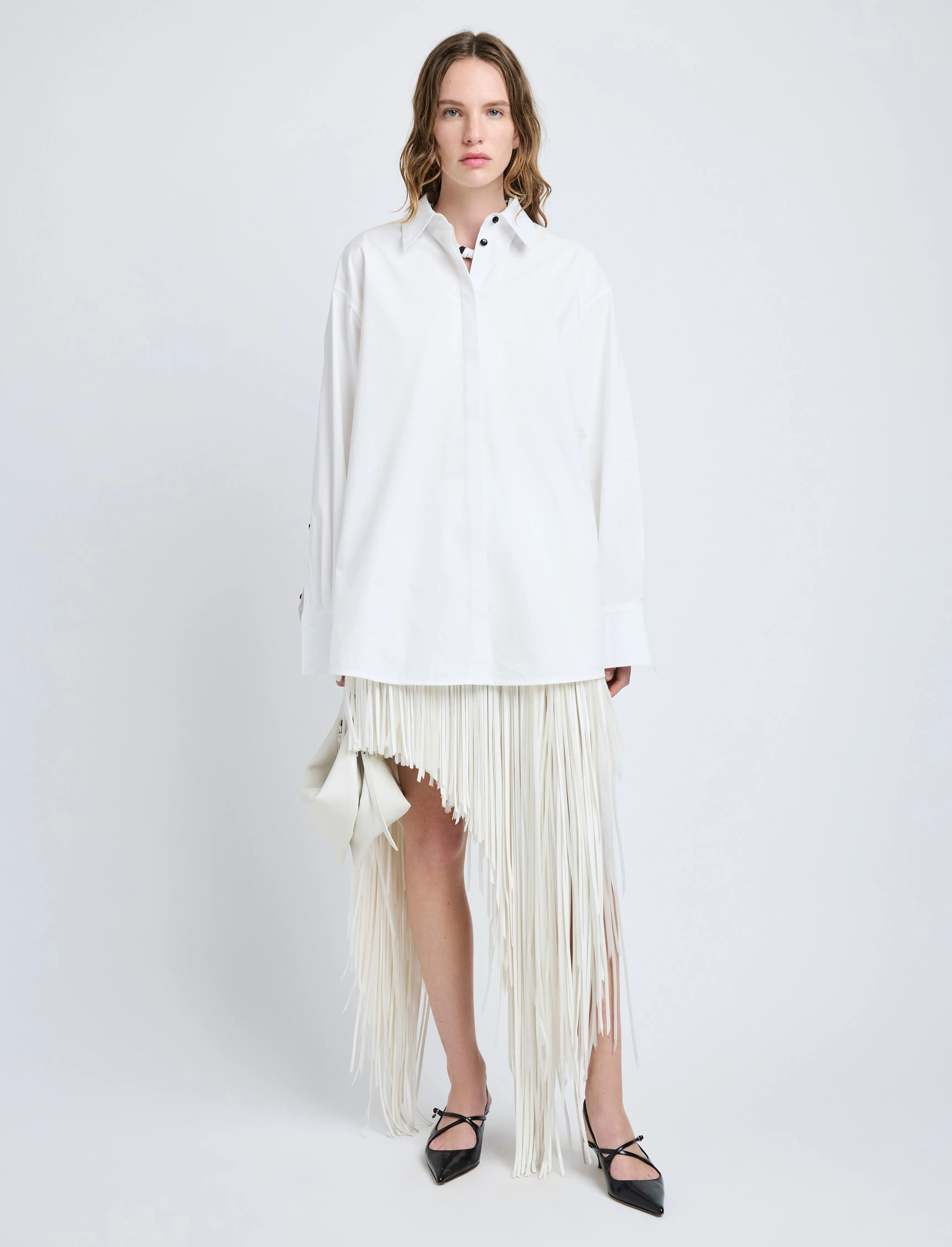Phia Skirt in Leather Silk Fringe sold by Proenza Schouler product image thumbnail 2
