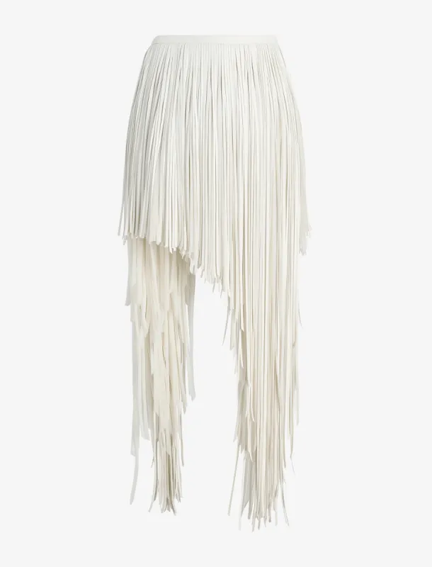 Phia Skirt in Leather Silk Fringe made by Proenza Schouler