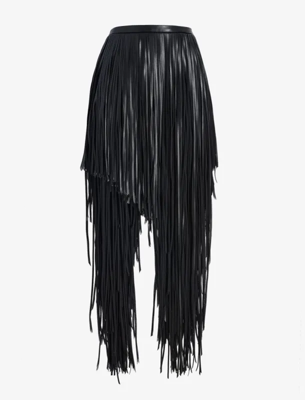 Phia Skirt in Leather Silk Fringe made by Proenza Schouler