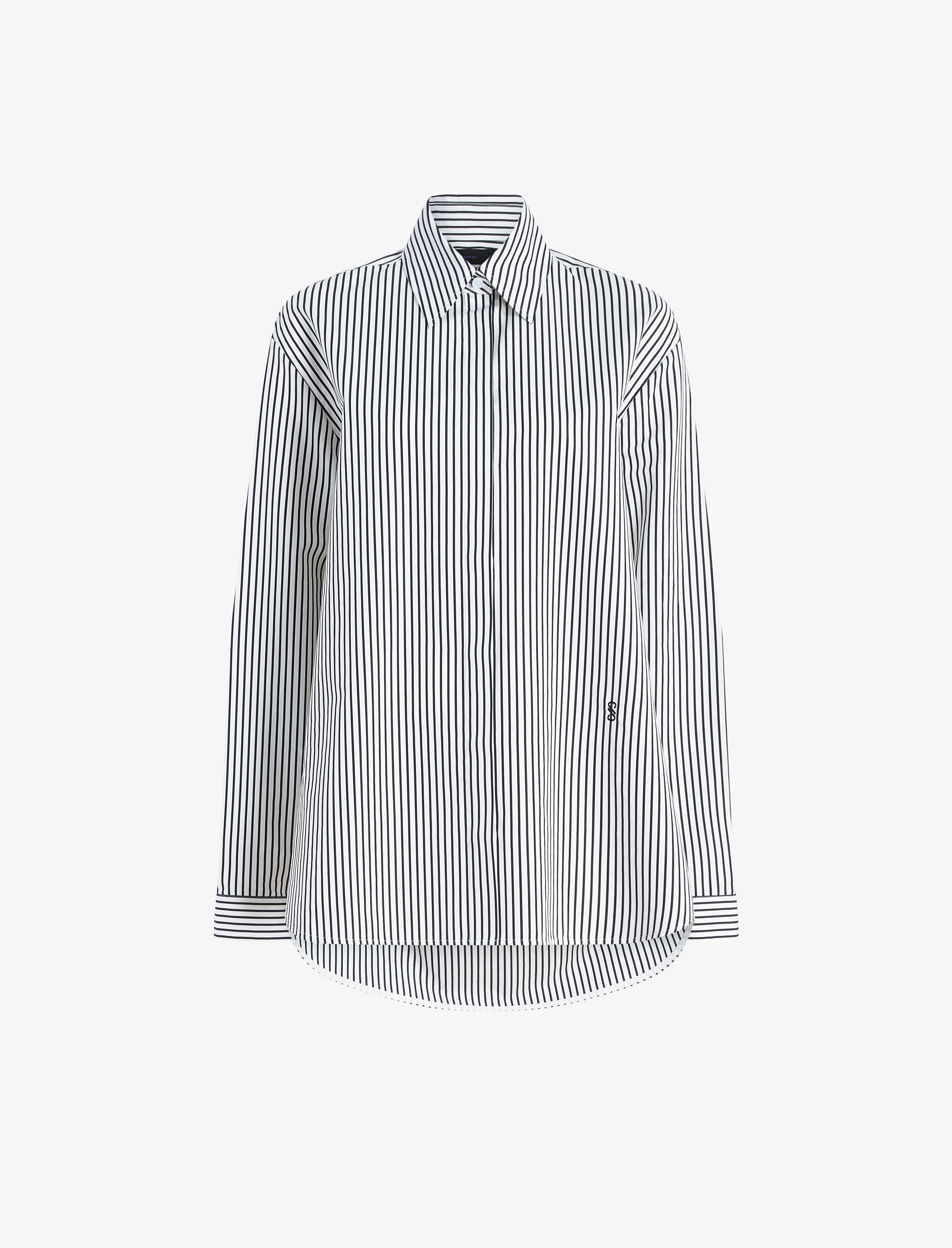 Hunter Top in Stripe Cotton Silk Poplin sold by Proenza Schouler