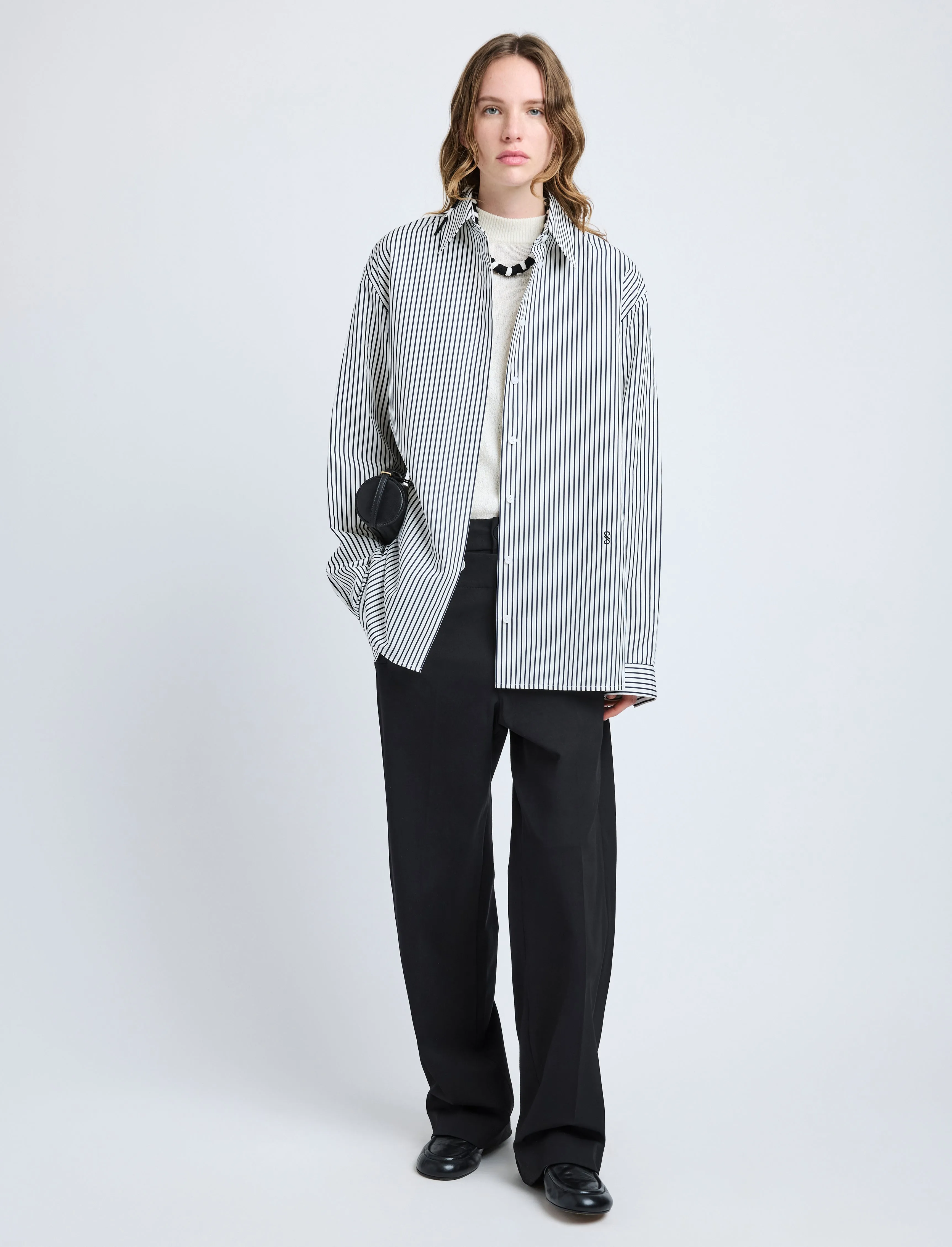 Hunter Top in Stripe Cotton Silk Poplin sold by Proenza Schouler product image thumbnail 3