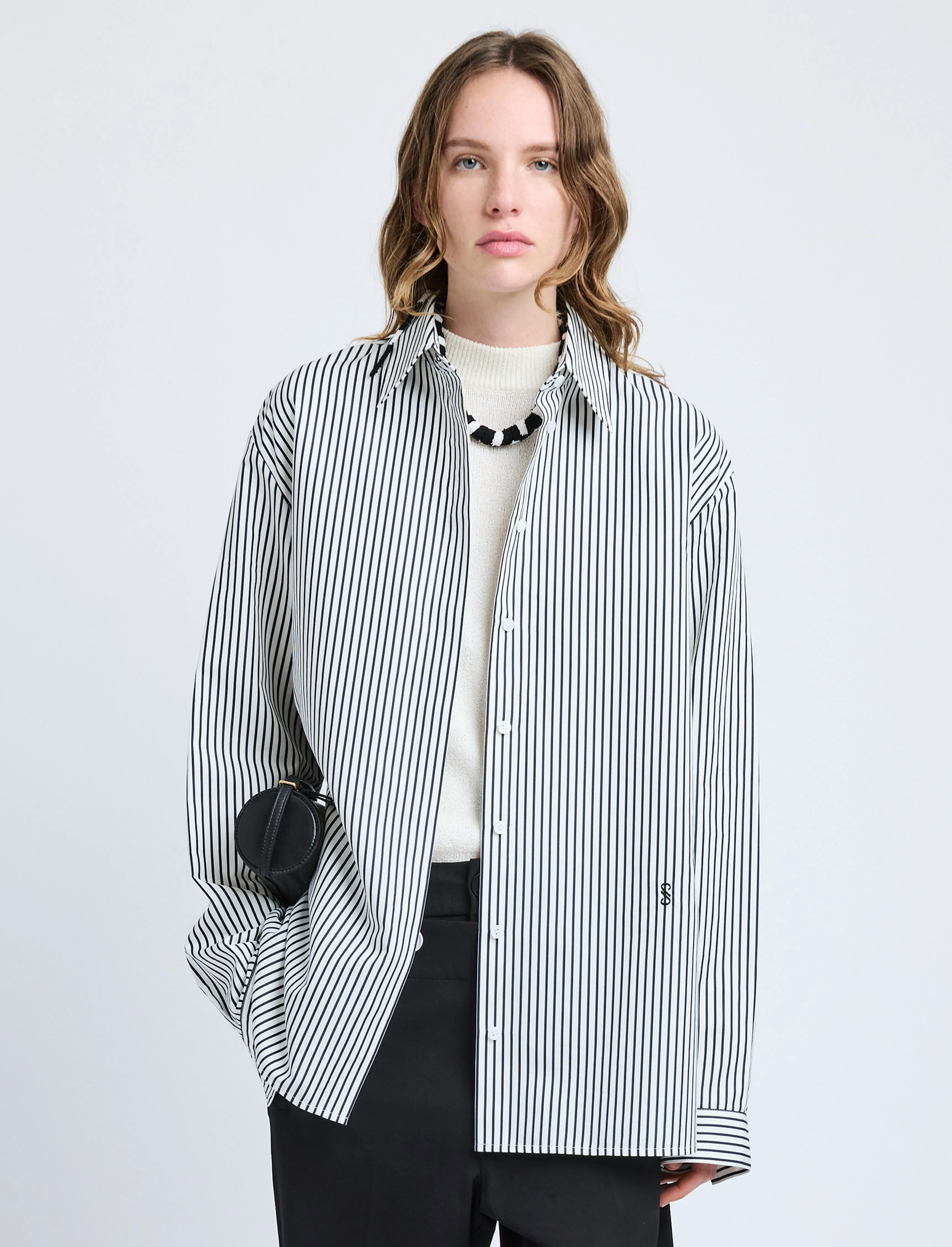 Hunter Top in Stripe Cotton Silk Poplin sold by Proenza Schouler product image thumbnail 2