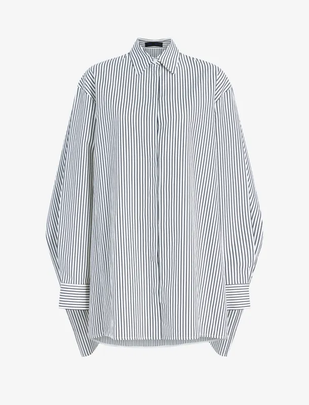 Isla Dress in Stripe Cotton Silk Poplin made by Proenza Schouler