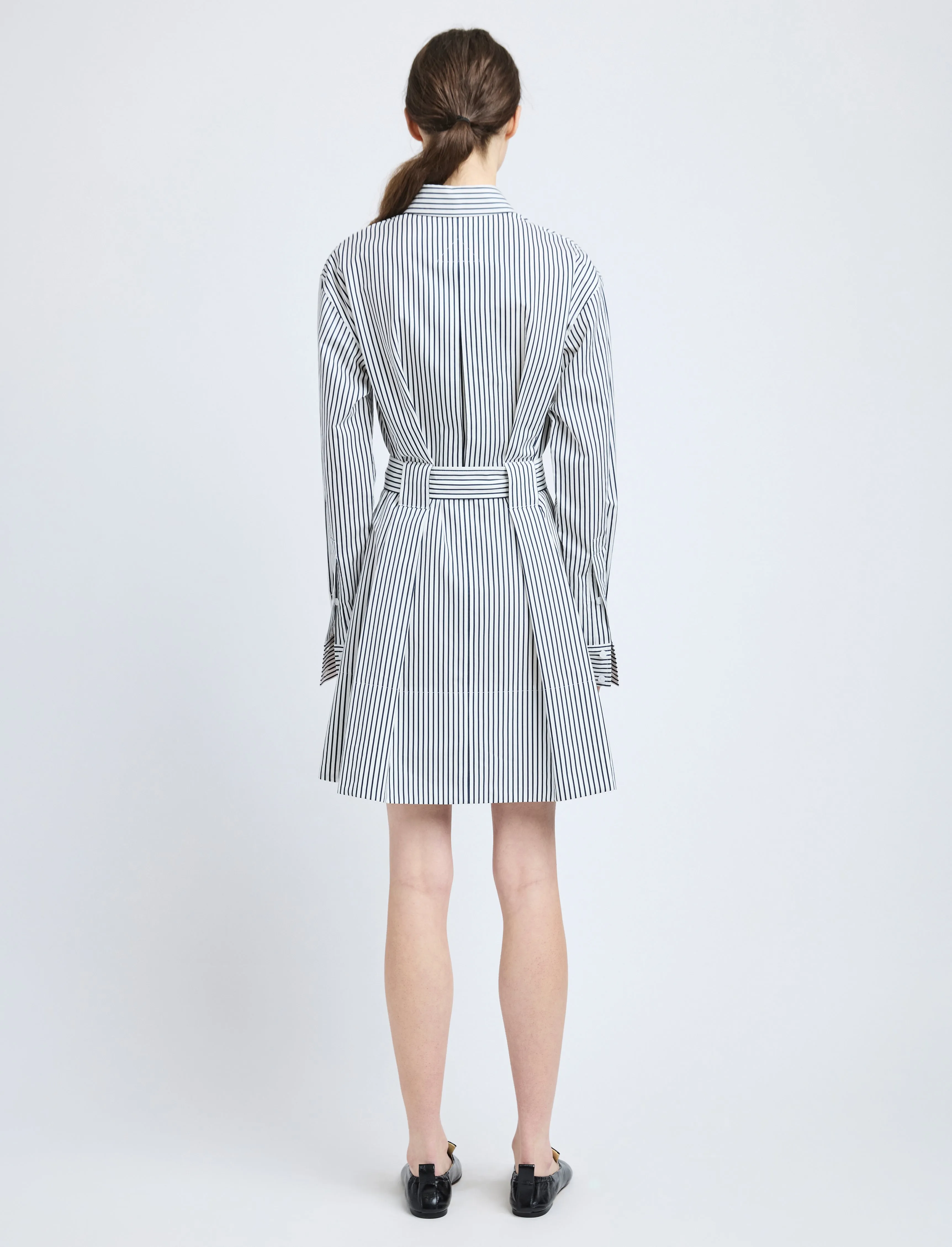 Viola Dress in Stripe Cotton Silk Poplin sold by Proenza Schouler product image thumbnail 4