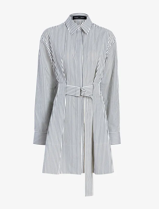 Viola Dress in Stripe Cotton Silk Poplin made by Proenza Schouler