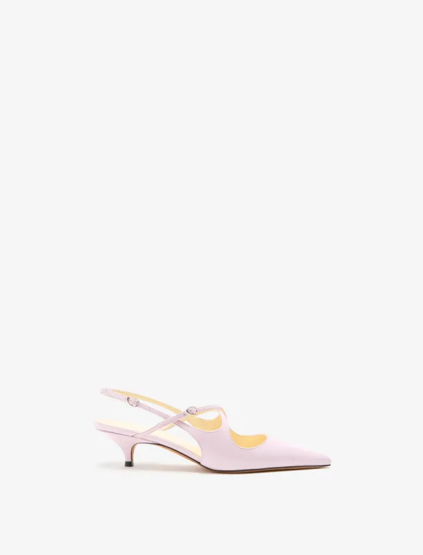 Slash Crossover Slingback Pumps in Slick Nappa sold by Proenza Schouler