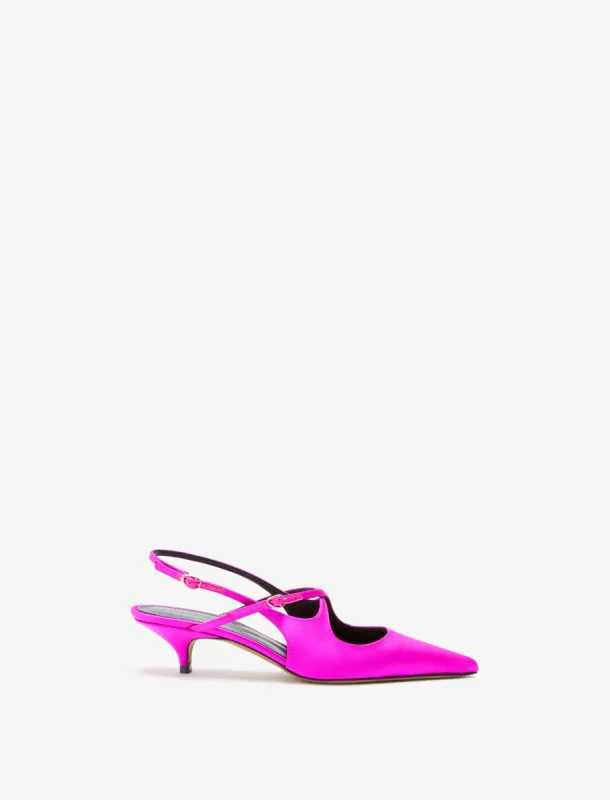 Slash Crossover Slingback Pumps in Satin sold by Proenza Schouler