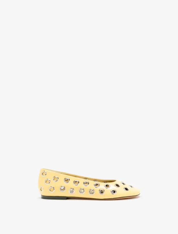 Glove Grommet Flats in Slick Nappa sold by Proenza Schouler