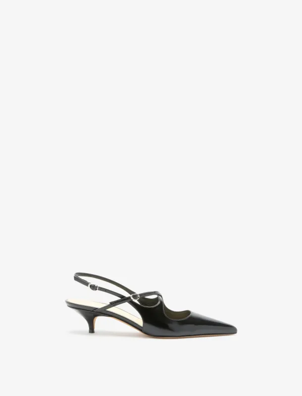 Slash Crossover Slingback Pumps in Spazzolato Leather sold by Proenza Schouler