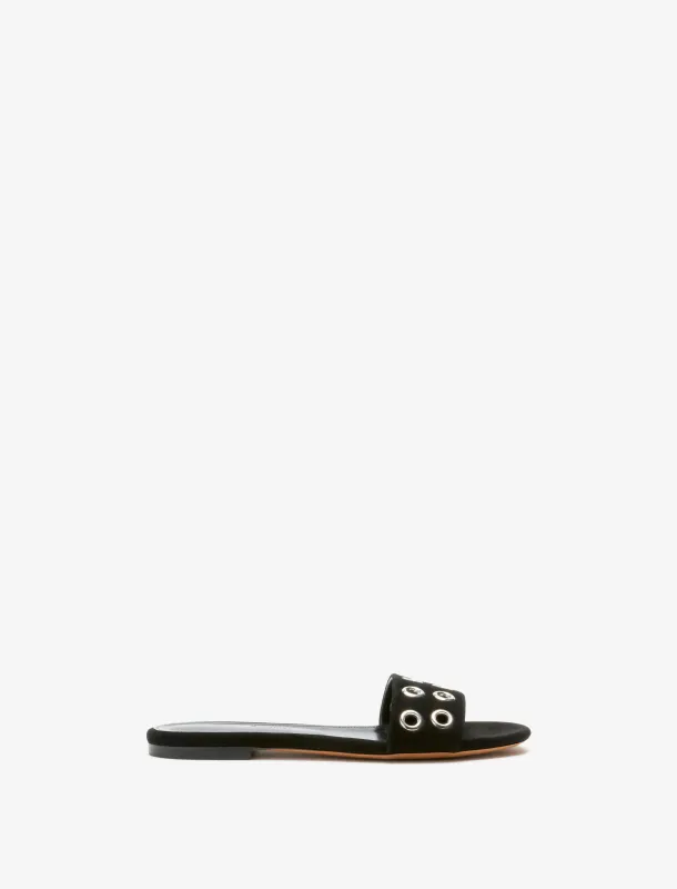Grommet Slides in Kid Suede made by Proenza Schouler
