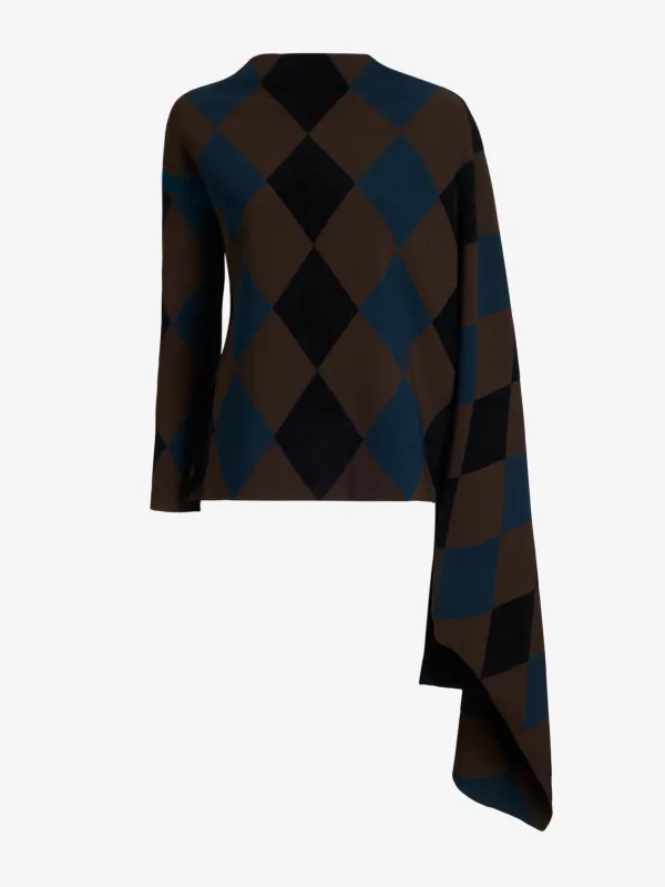 Vanne Top in Argyle Velvet Knit sold by Proenza Schouler