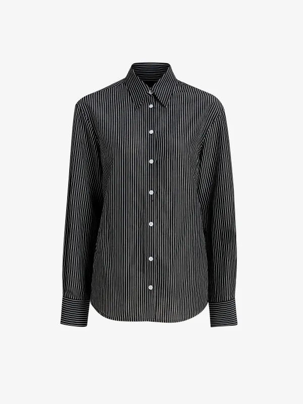Lynsey Top in Viscose Striped Shirting made by Proenza Schouler