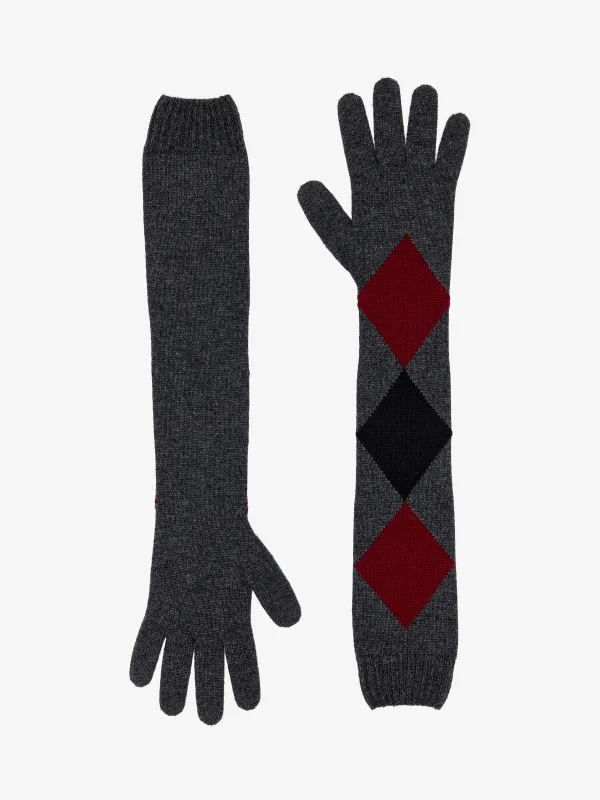 Vivian Gloves in Argyle Cashmere Knit made by Proenza Schouler