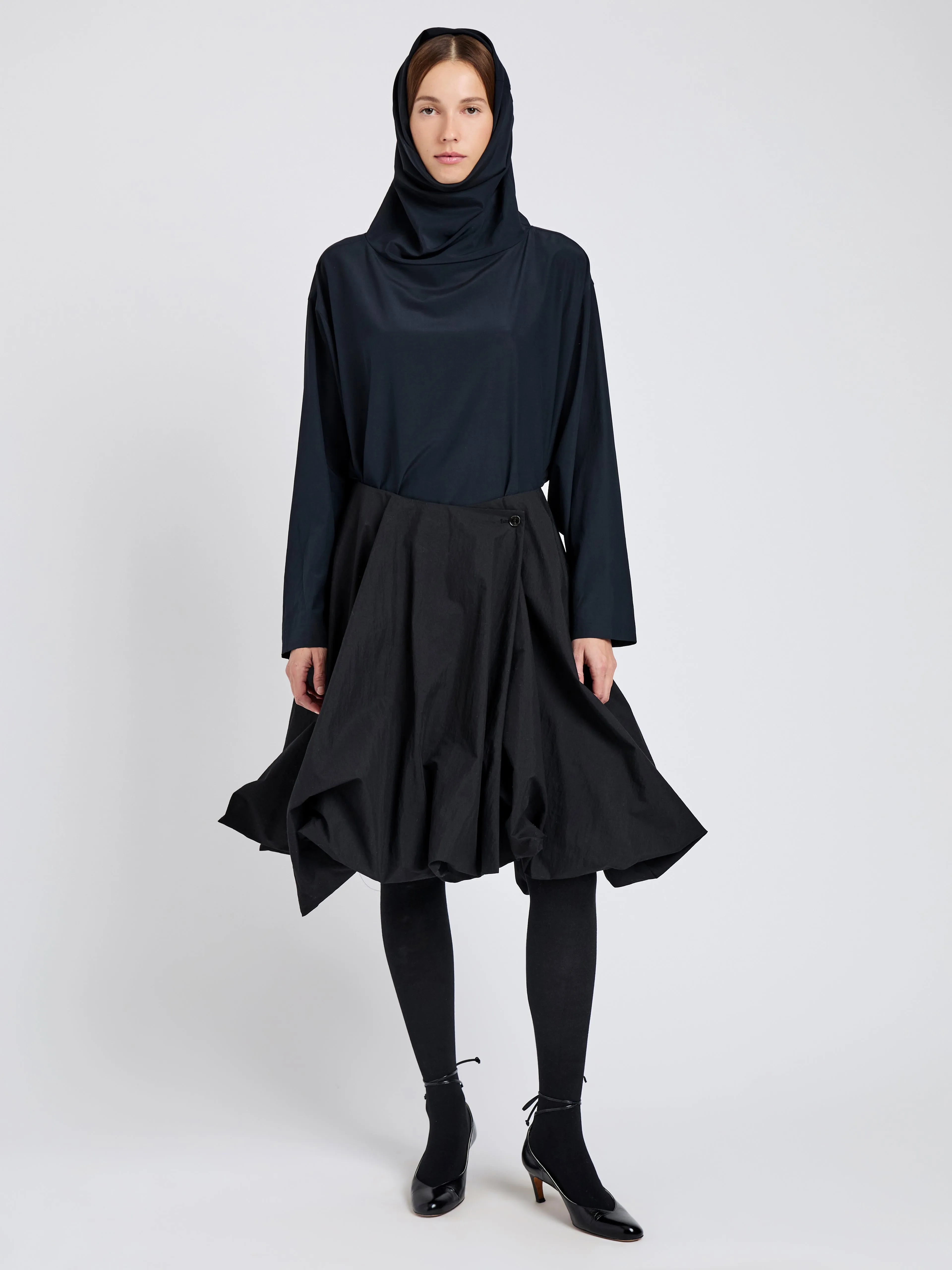 Olina Skirt in Bi Stretch Cotton Nylon sold by Proenza Schouler product image thumbnail 2