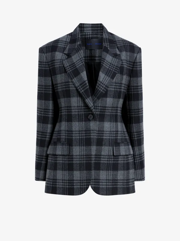 Daria Jacket in Plaid Wool Suiting made by Proenza Schouler