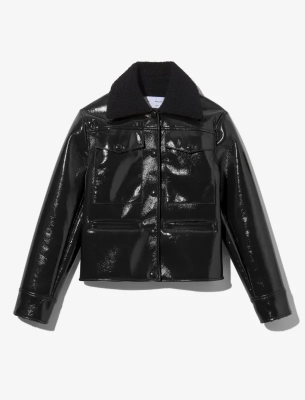 Lacquered Fleece Collar Jacket sold by Proenza Schouler