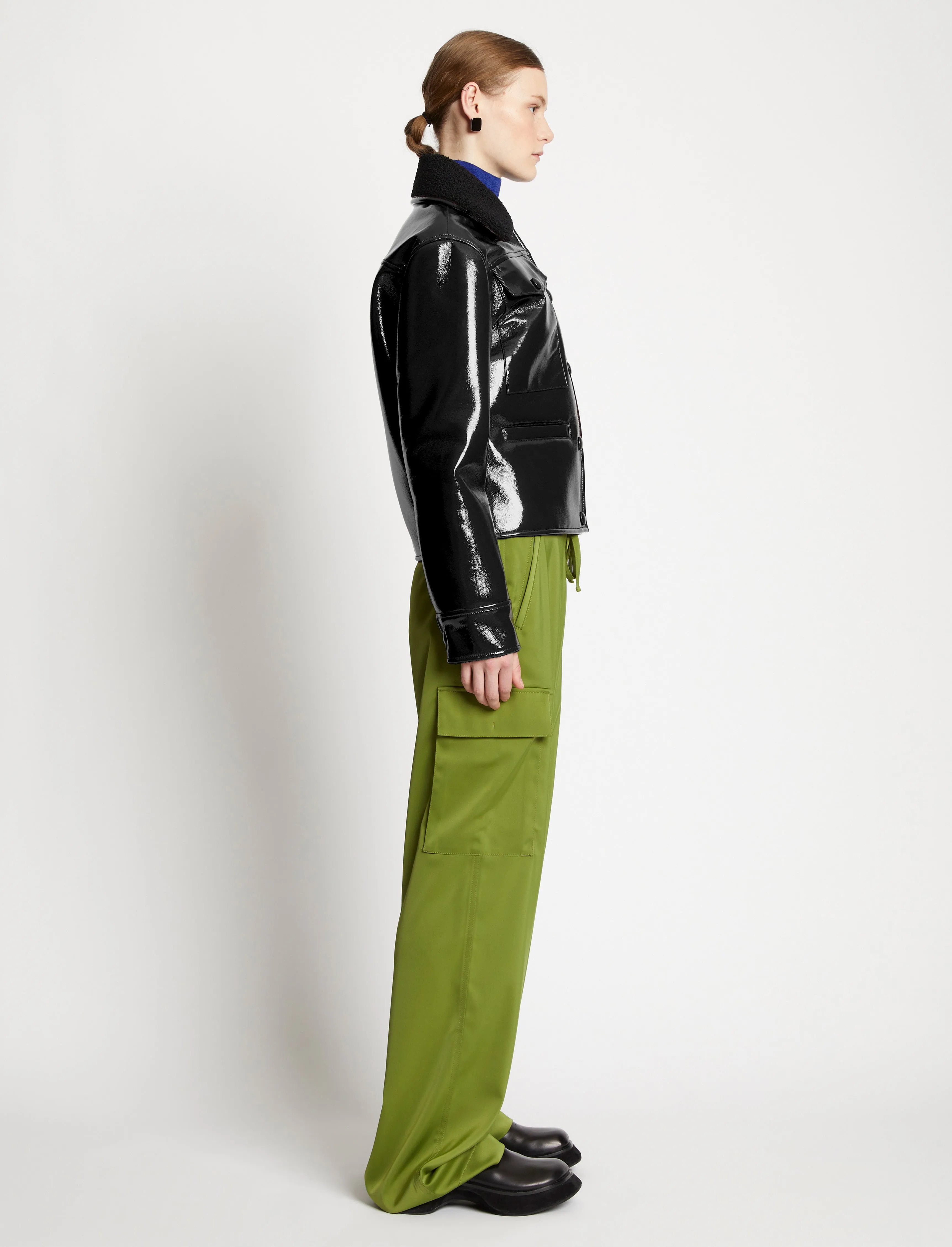 Lacquered Fleece Collar Jacket sold by Proenza Schouler product image thumbnail 3