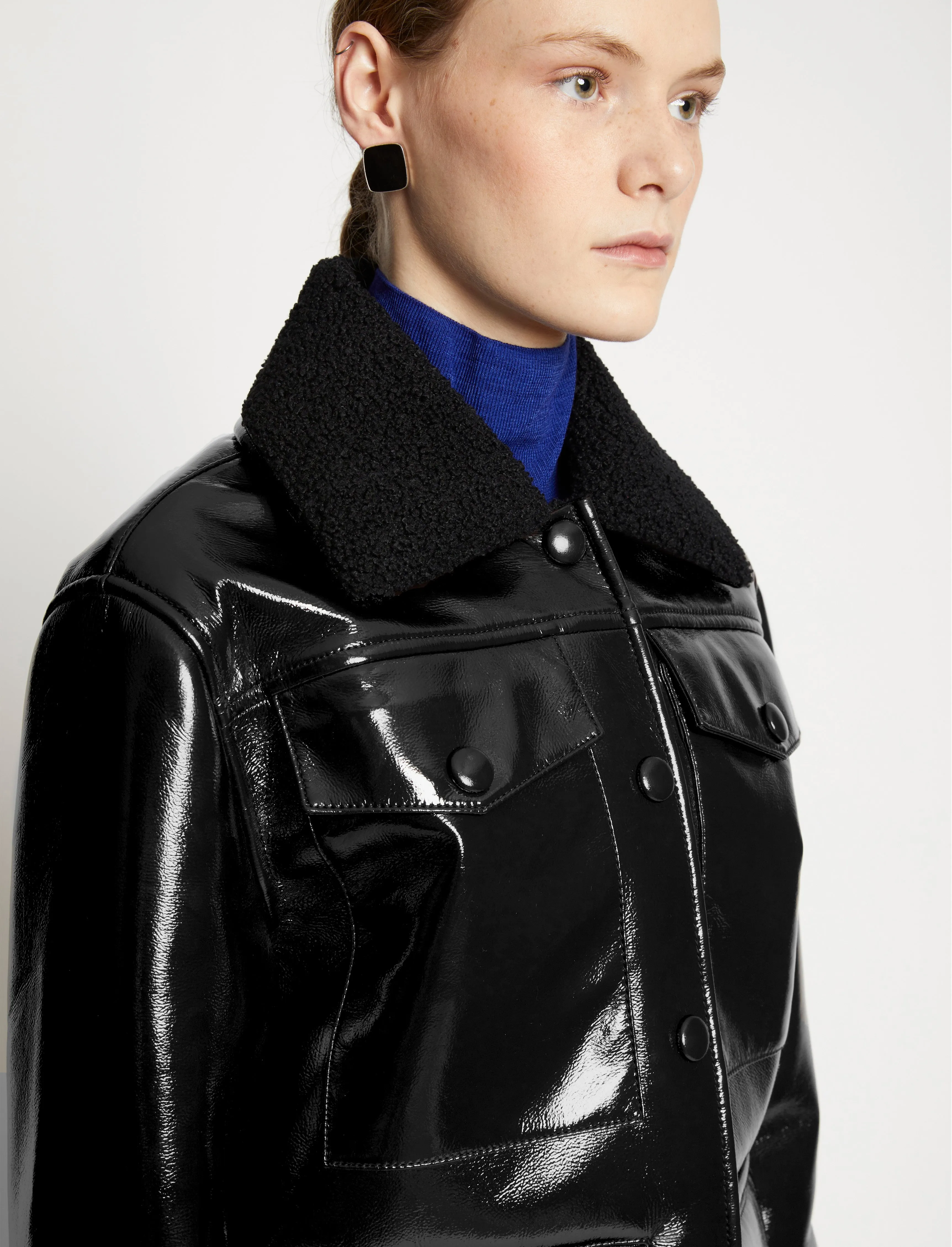 Lacquered Fleece Collar Jacket sold by Proenza Schouler product image thumbnail 5