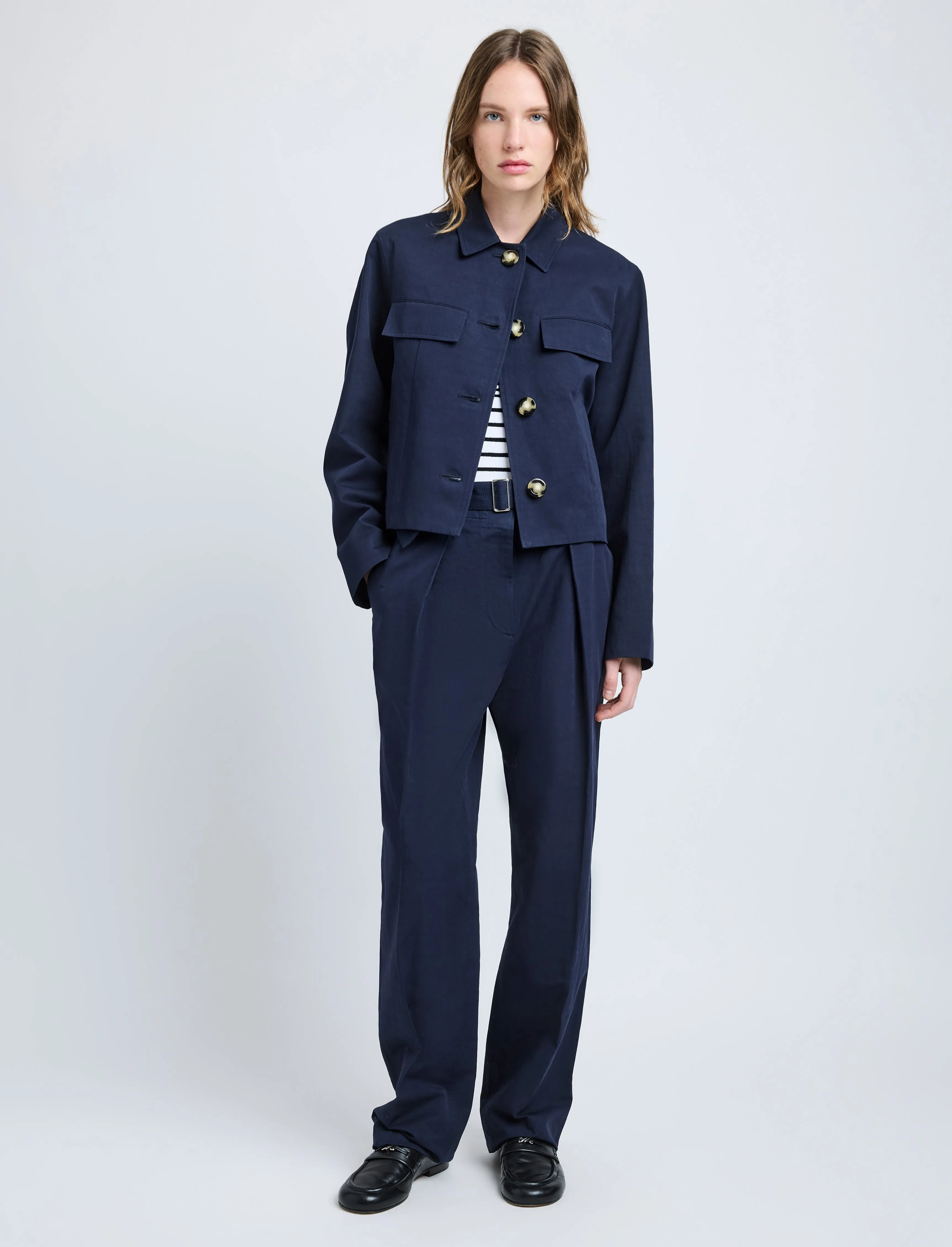 Thelma Jacket in Cotton Linen Suiting sold by Proenza Schouler product image thumbnail 3