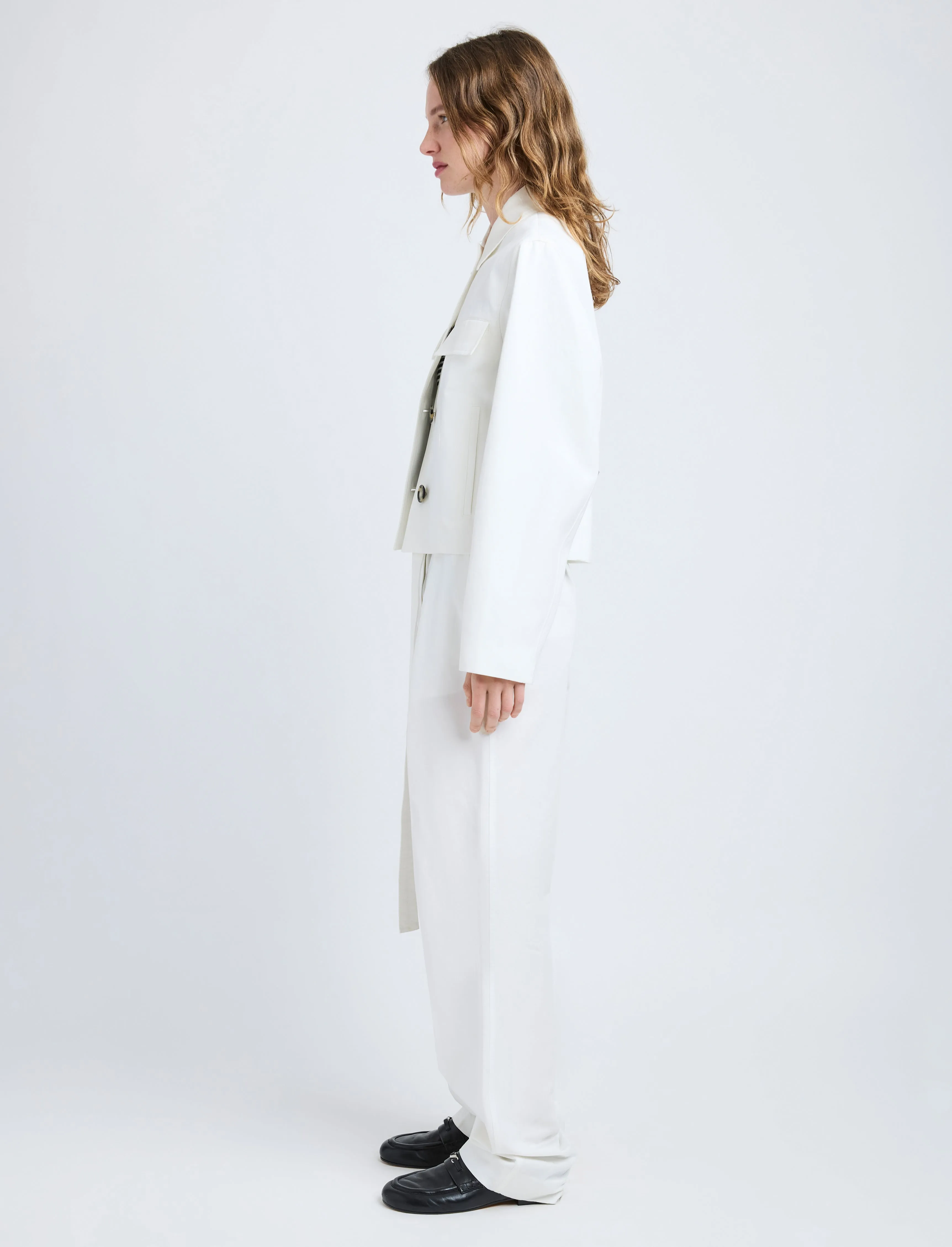 Thelma Jacket in Cotton Linen Suiting sold by Proenza Schouler product image thumbnail 4