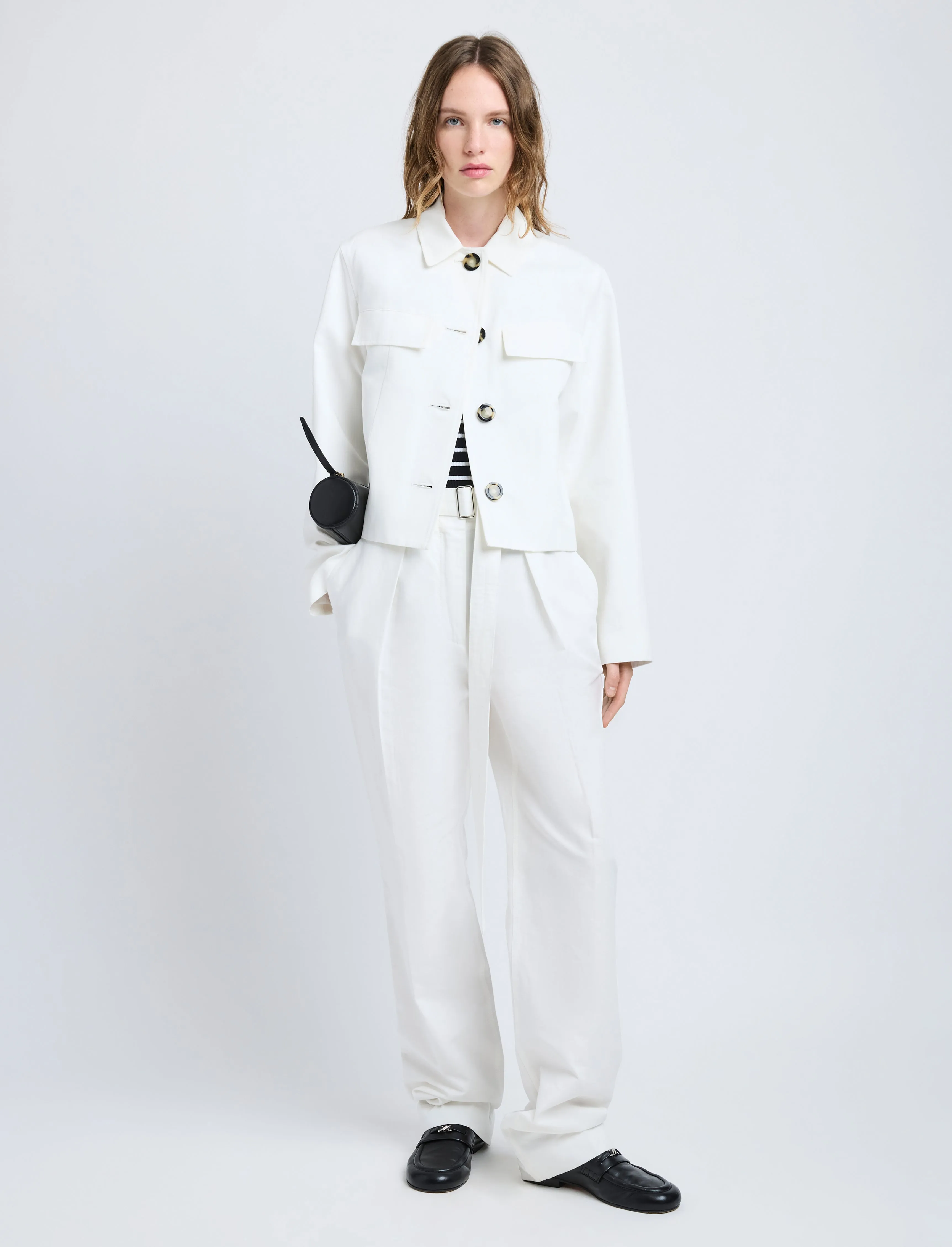 Thelma Jacket in Cotton Linen Suiting sold by Proenza Schouler product image thumbnail 3