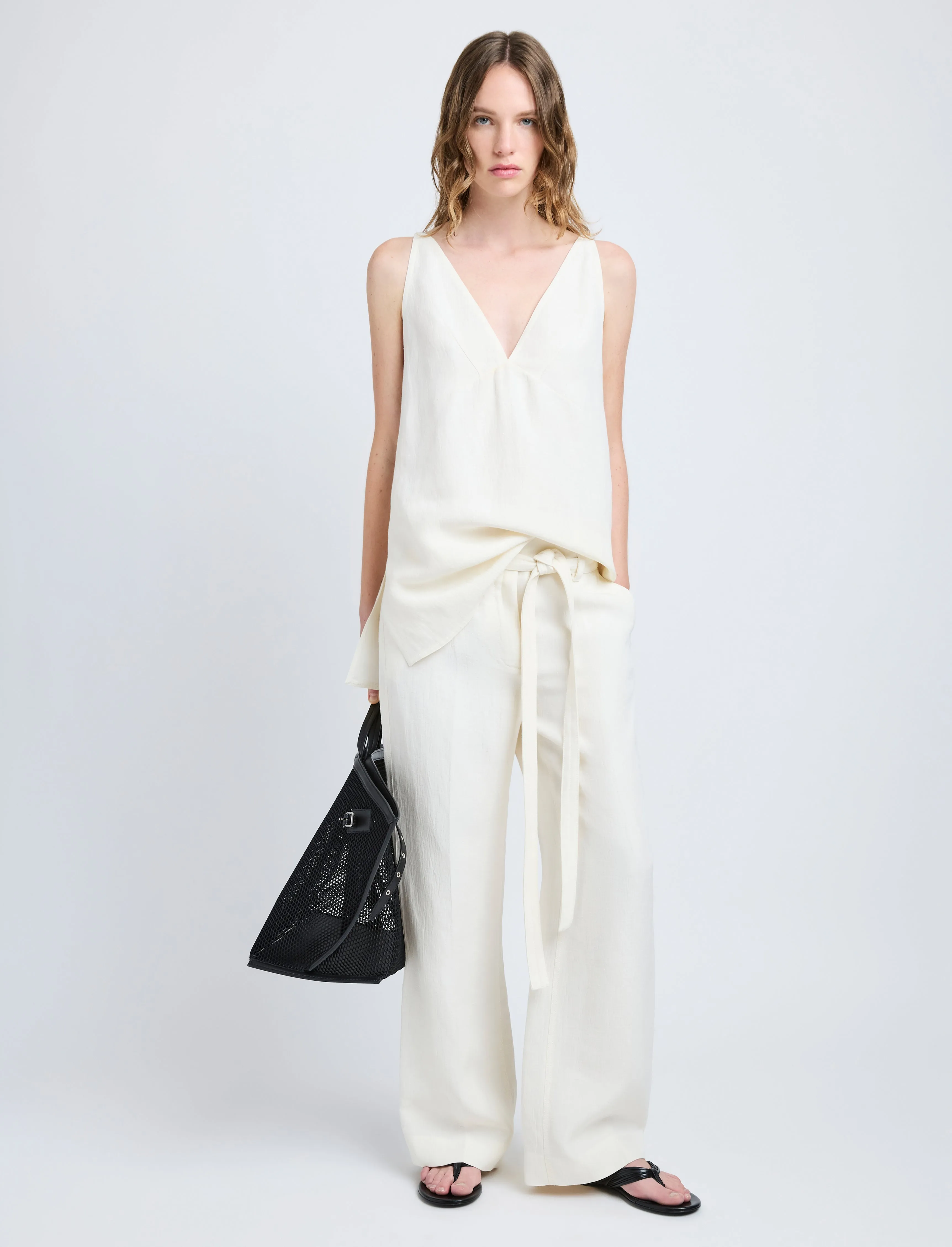 Maggi Pant in Cotton Viscose Linen sold by Proenza Schouler product image thumbnail 2