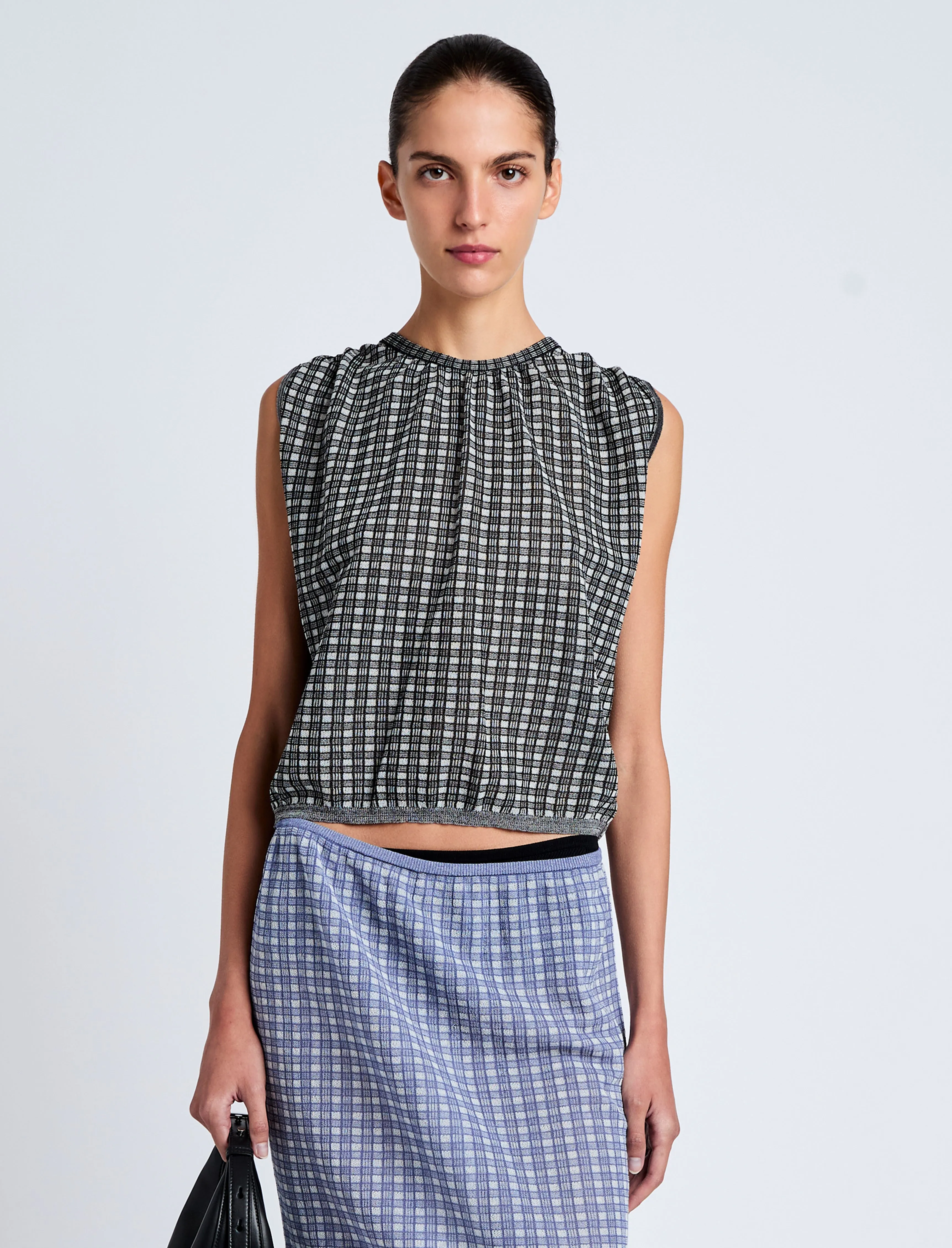 Bradley Crewneck in Plaid Knit sold by Proenza Schouler product image thumbnail 2