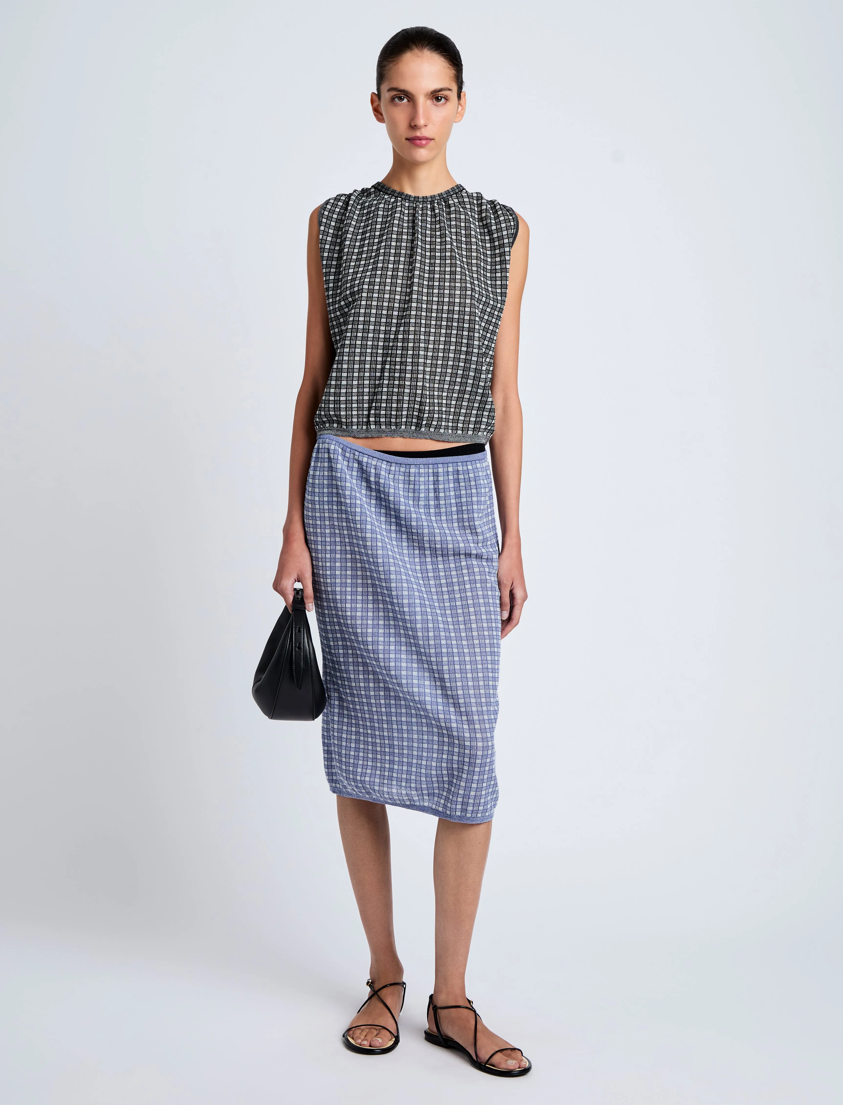 Bradley Crewneck in Plaid Knit sold by Proenza Schouler product image thumbnail 3