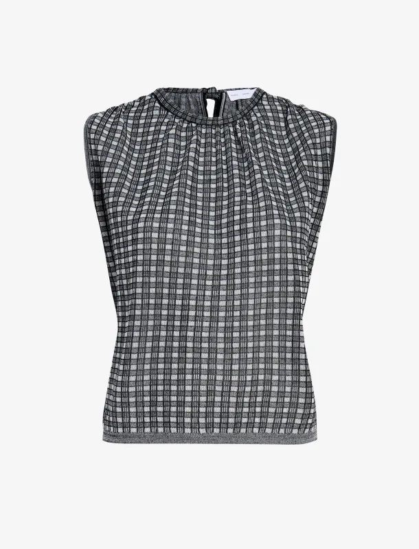 Bradley Crewneck in Plaid Knit made by Proenza Schouler