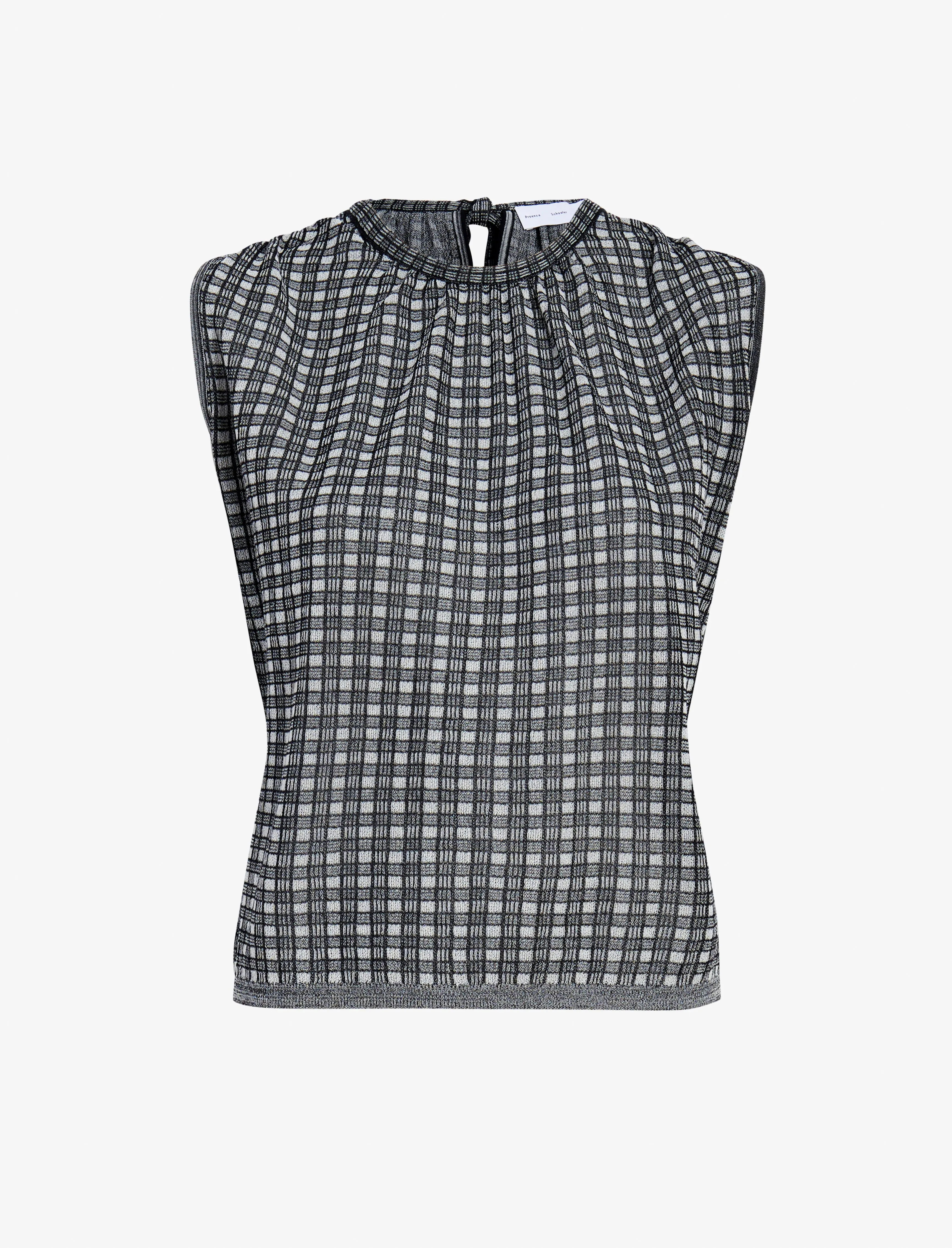 Bradley Crewneck in Plaid Knit sold by Proenza Schouler