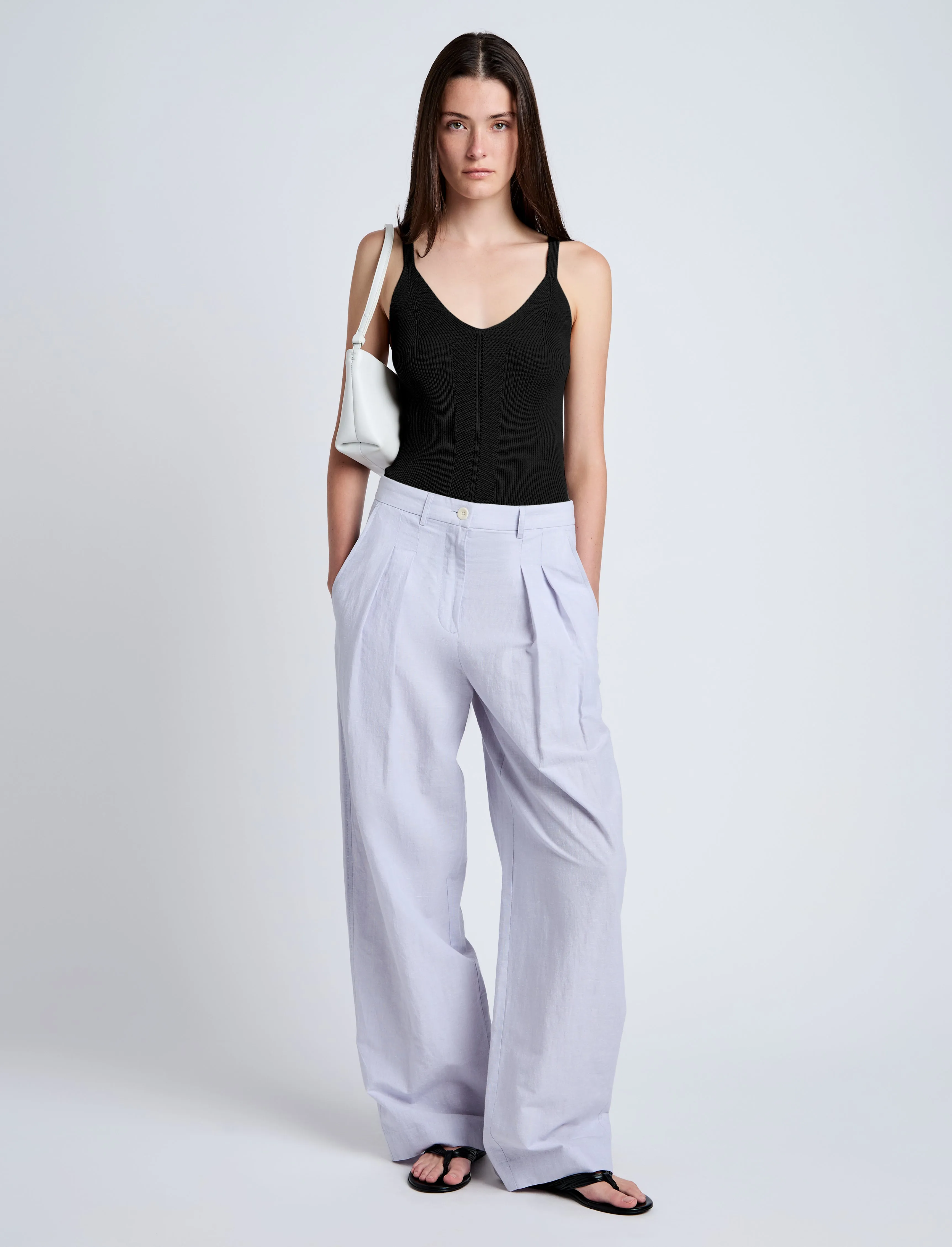 Eleanor Pant in Linen Shirting sold by Proenza Schouler product image thumbnail 2