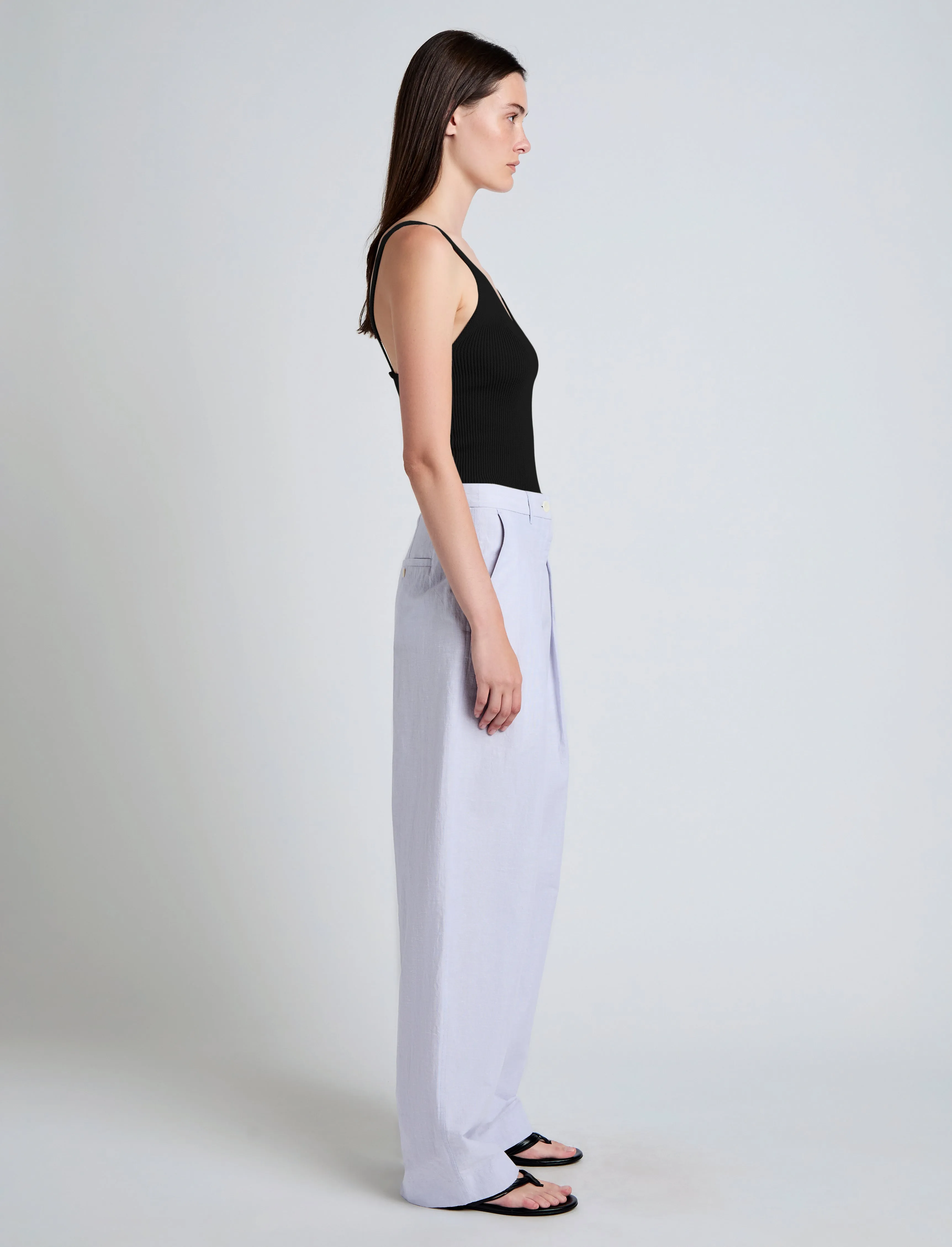 Eleanor Pant in Linen Shirting sold by Proenza Schouler product image thumbnail 3