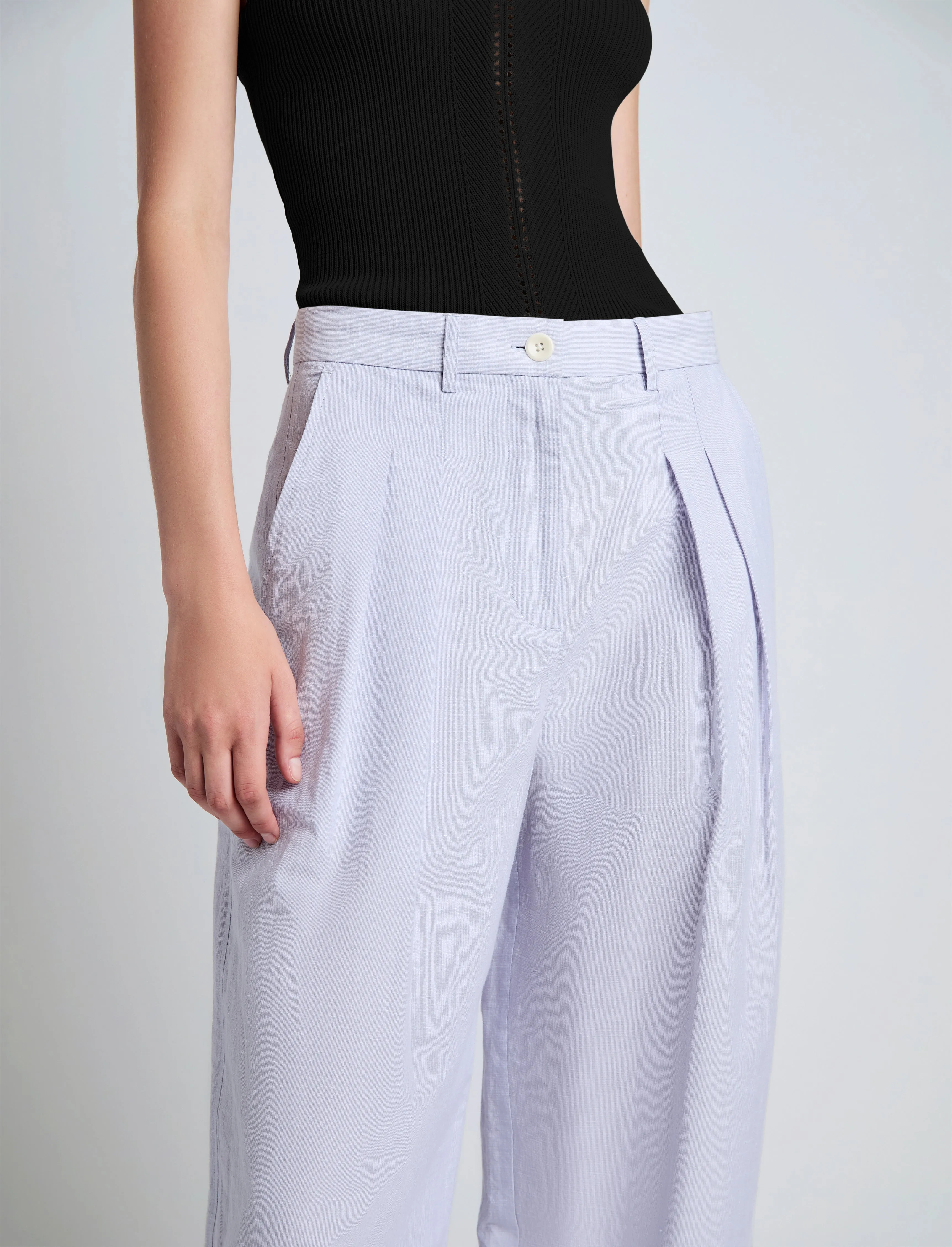 Eleanor Pant in Linen Shirting sold by Proenza Schouler product image thumbnail 5
