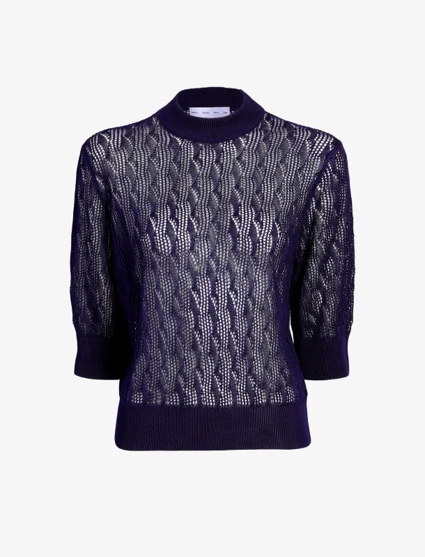 Nicola Knit Sweater in Plaited Viscose Rib made by Proenza Schouler