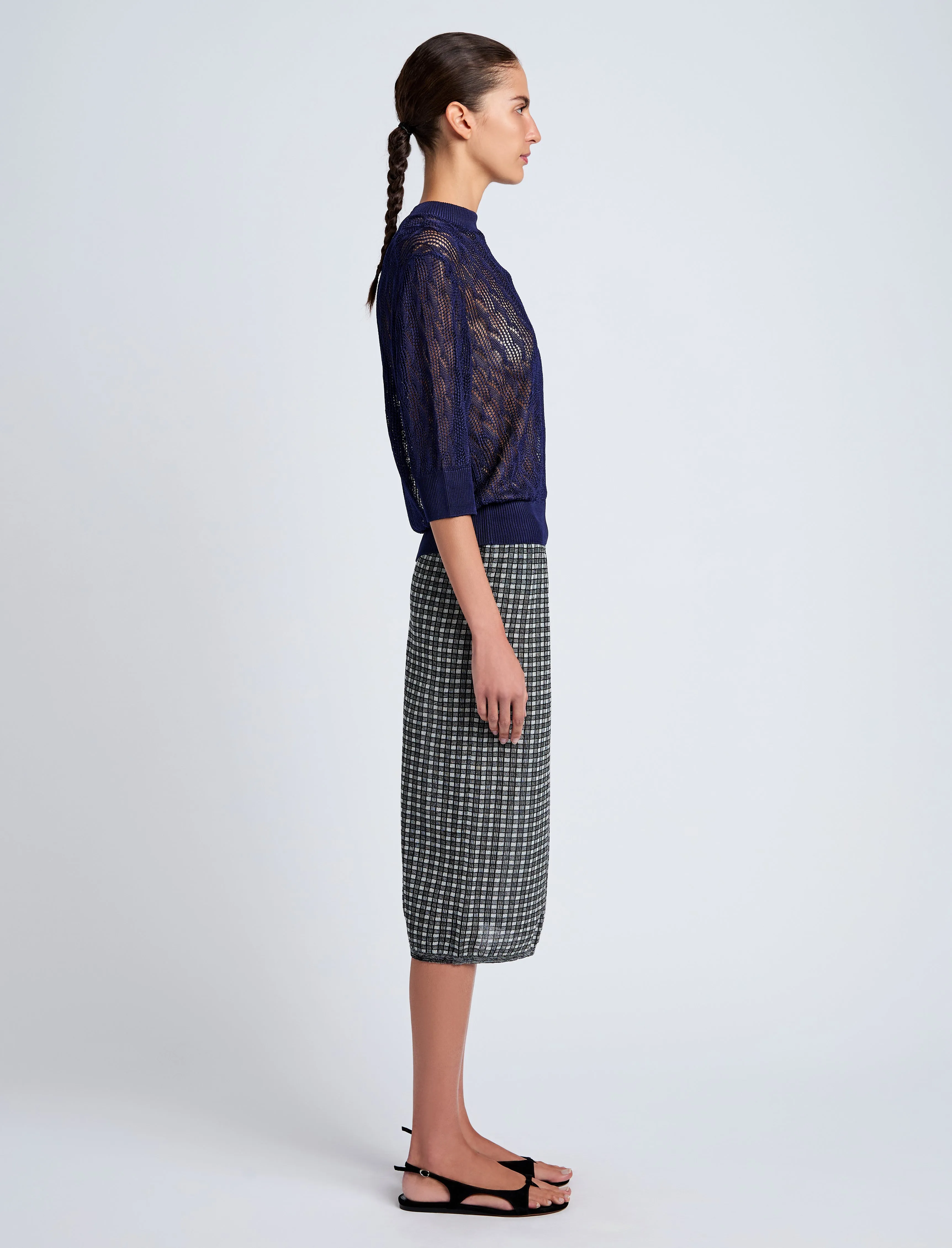 Nicola Knit Sweater in Plaited Viscose Rib sold by Proenza Schouler product image thumbnail 4