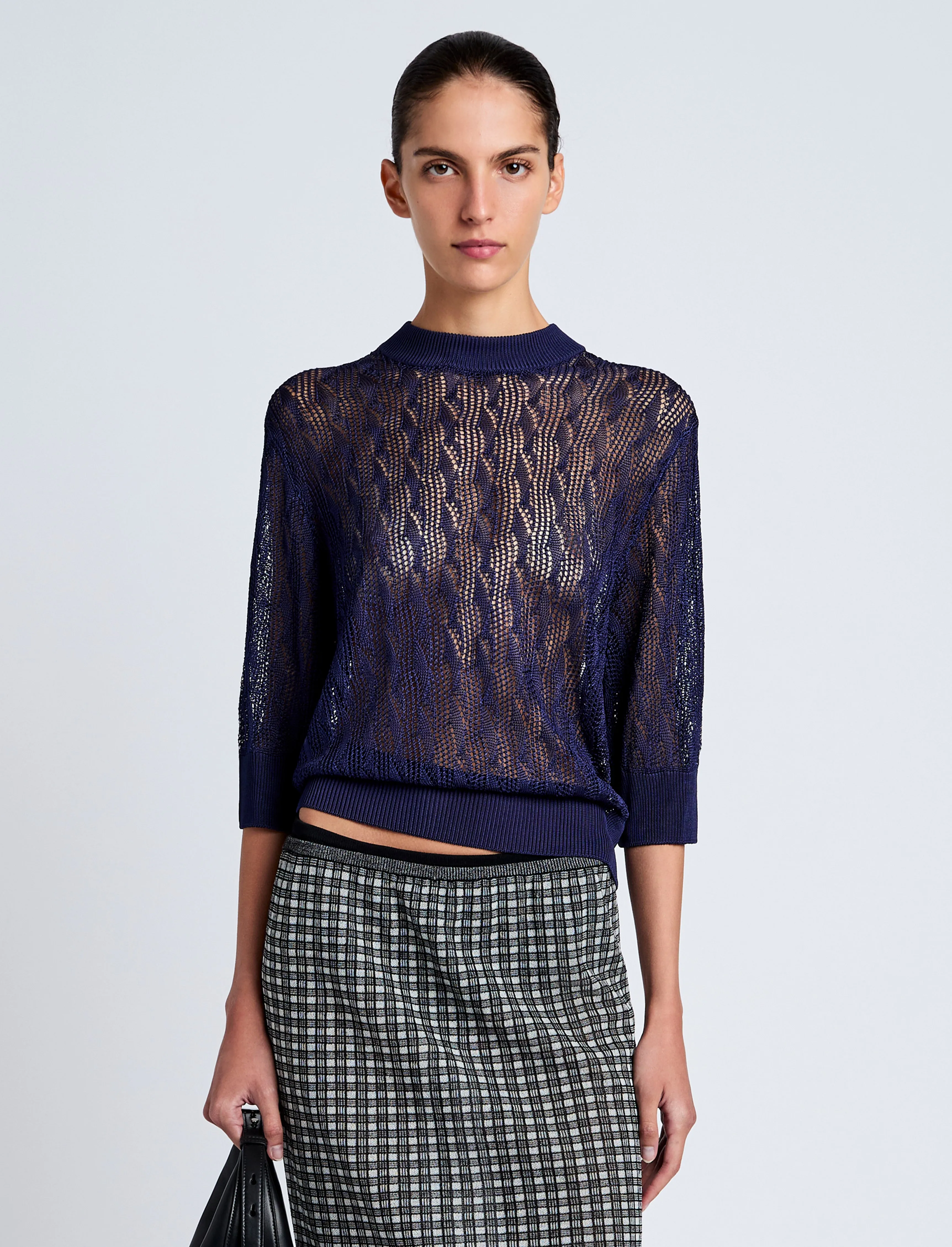 Nicola Knit Sweater in Plaited Viscose Rib sold by Proenza Schouler product image thumbnail 2