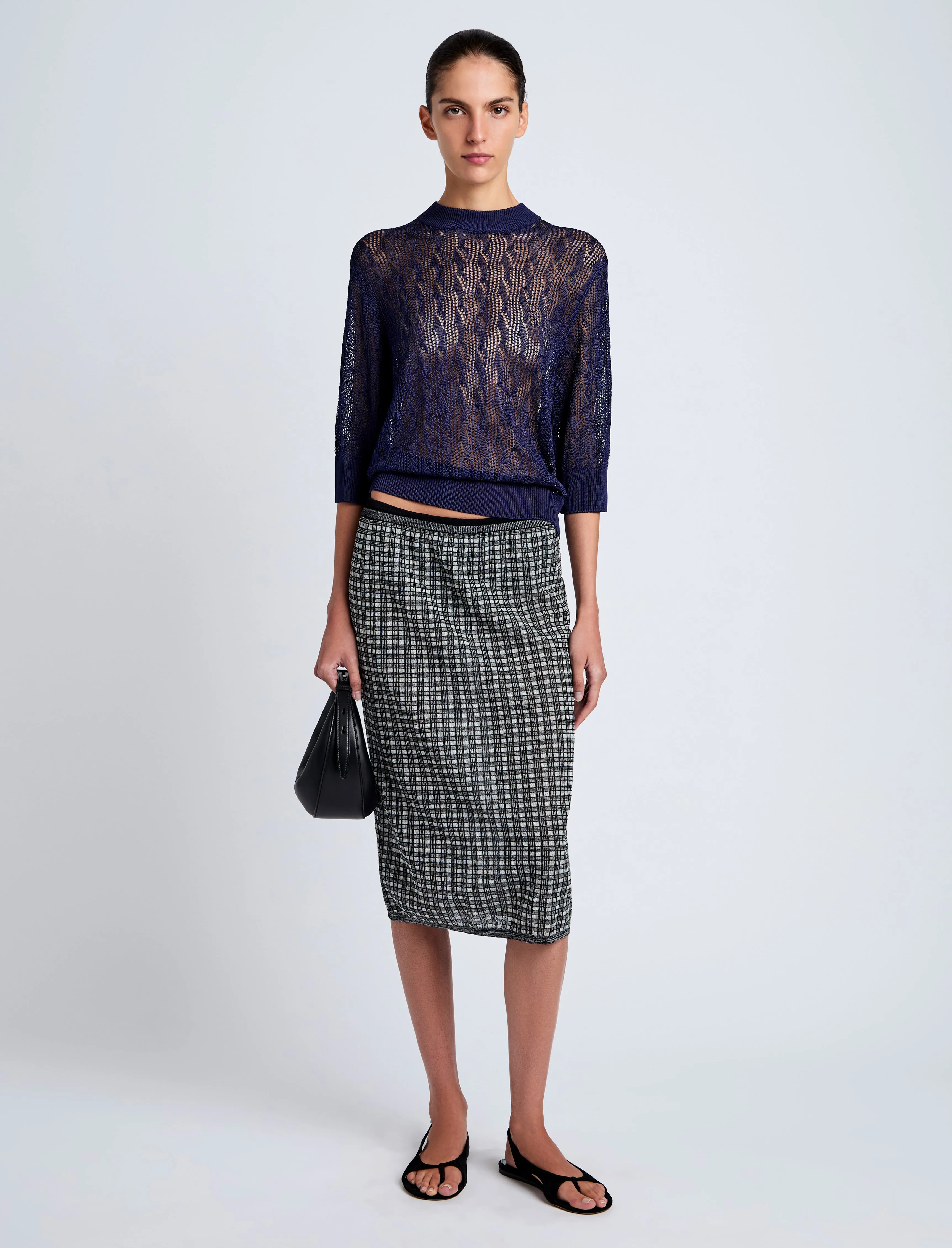 Nicola Knit Sweater in Plaited Viscose Rib sold by Proenza Schouler product image thumbnail 3