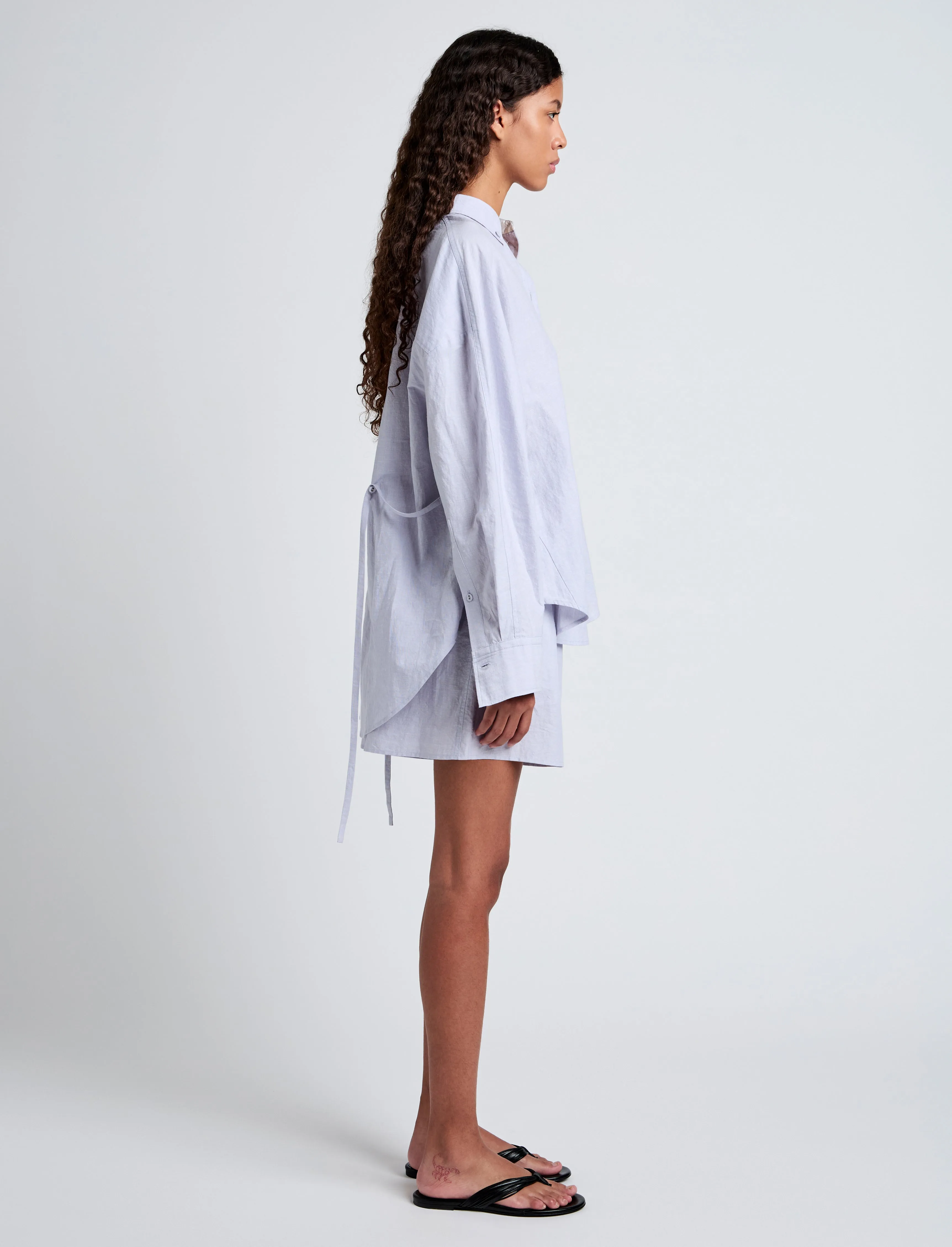 Caroline Shirt in Linen Shirting sold by Proenza Schouler product image thumbnail 4