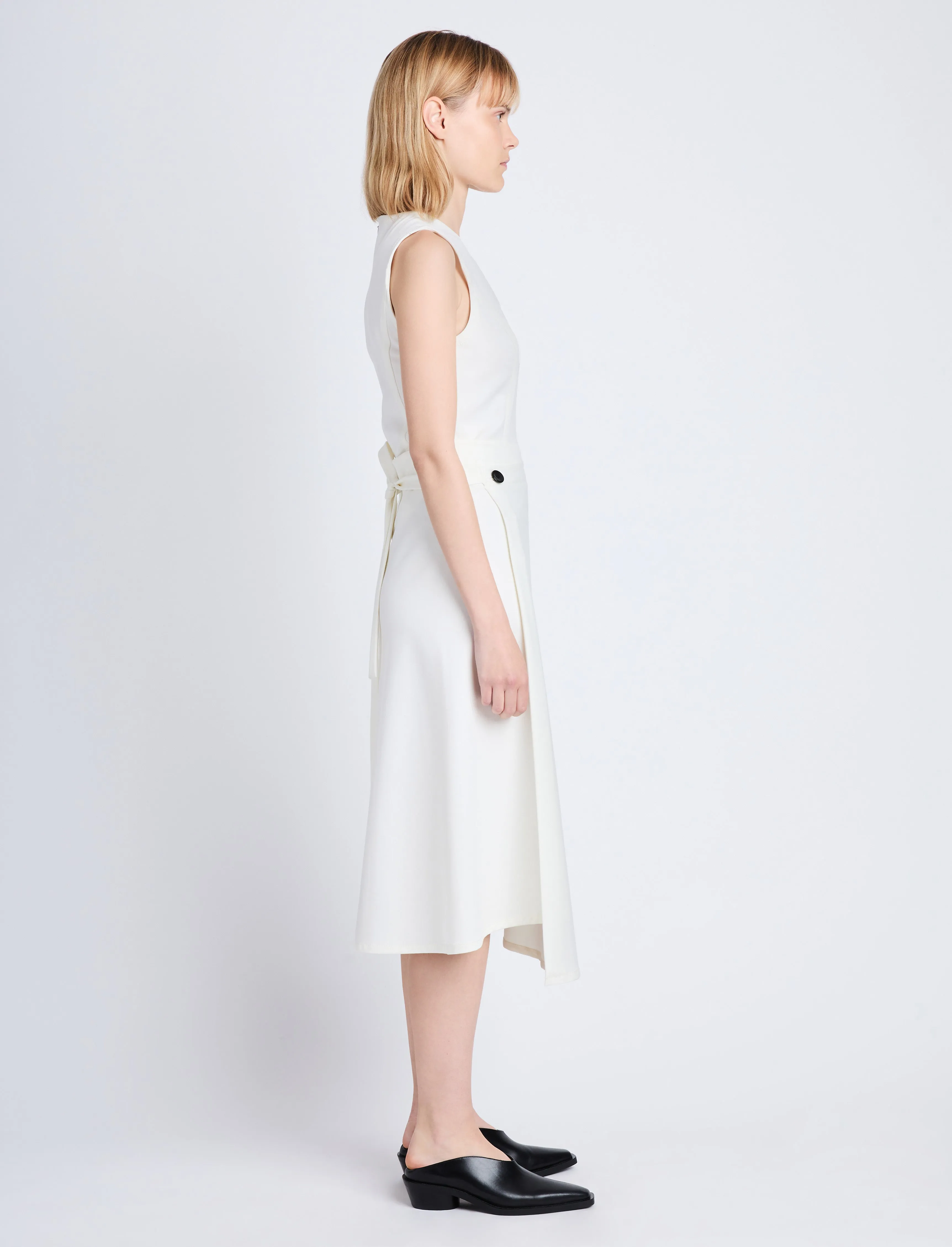 Ivy Wrap Dress in Stretch Suiting sold by Proenza Schouler product image thumbnail 3