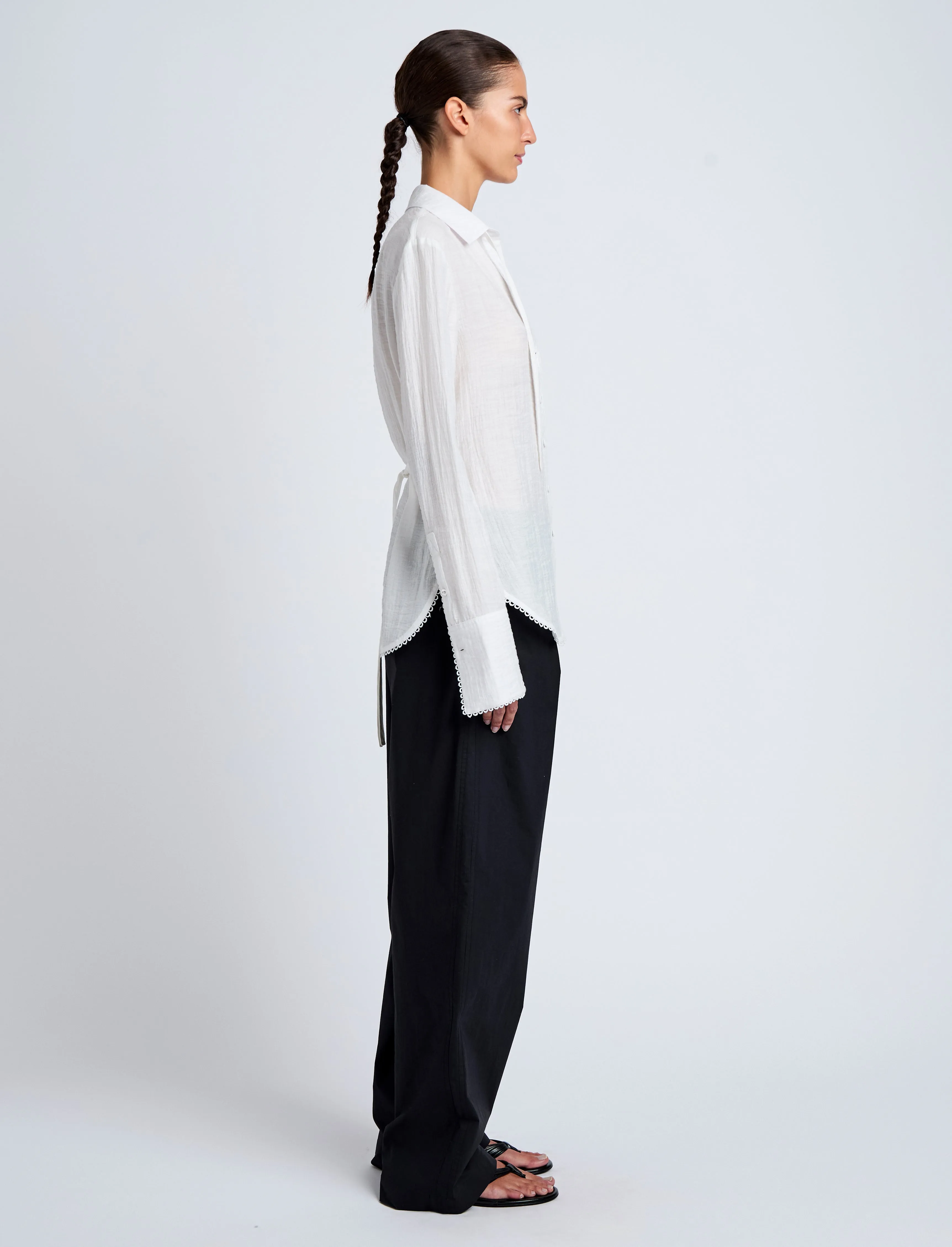 Cami Shirt in Crinkle Viscose sold by Proenza Schouler product image thumbnail 4