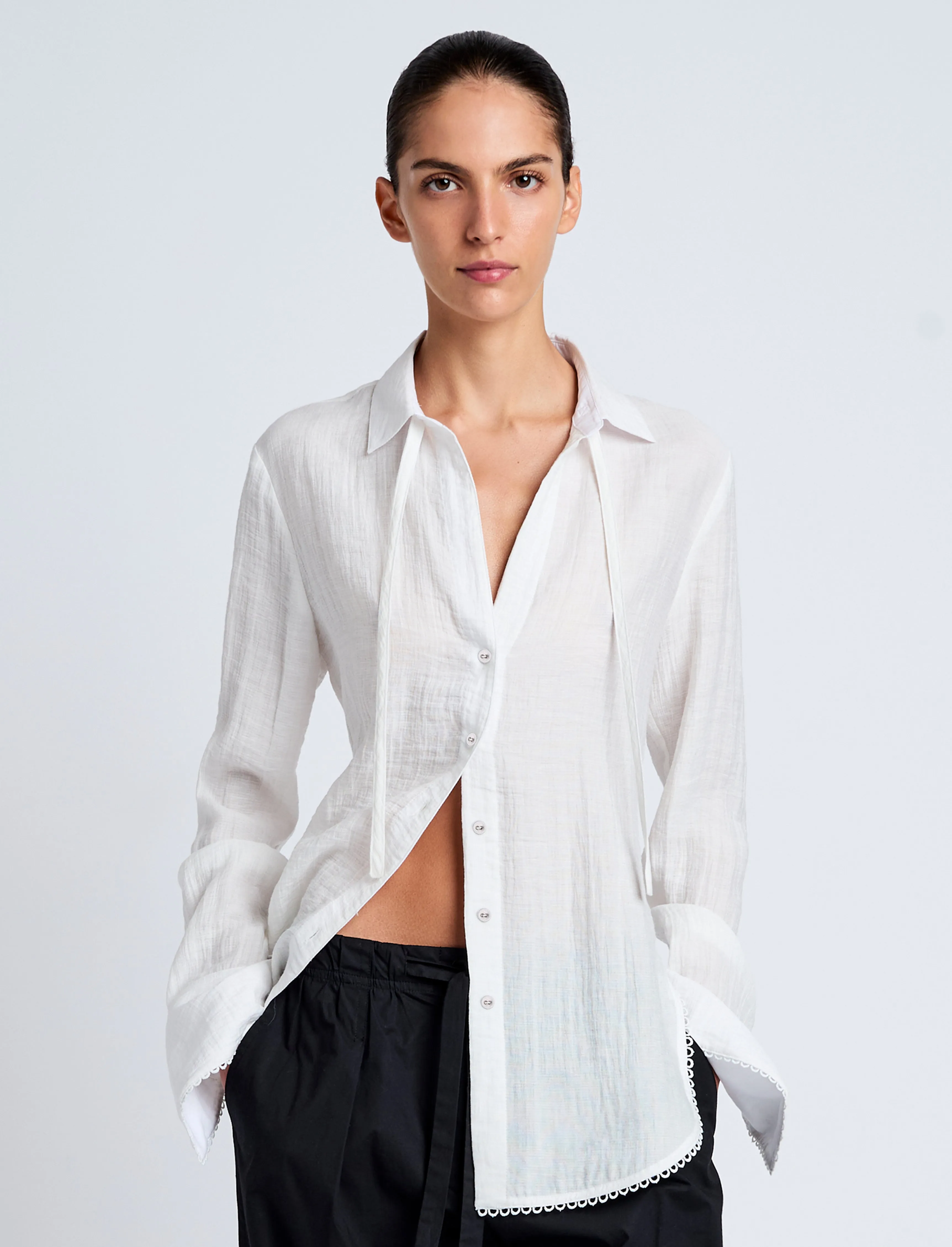 Cami Shirt in Crinkle Viscose sold by Proenza Schouler product image thumbnail 2
