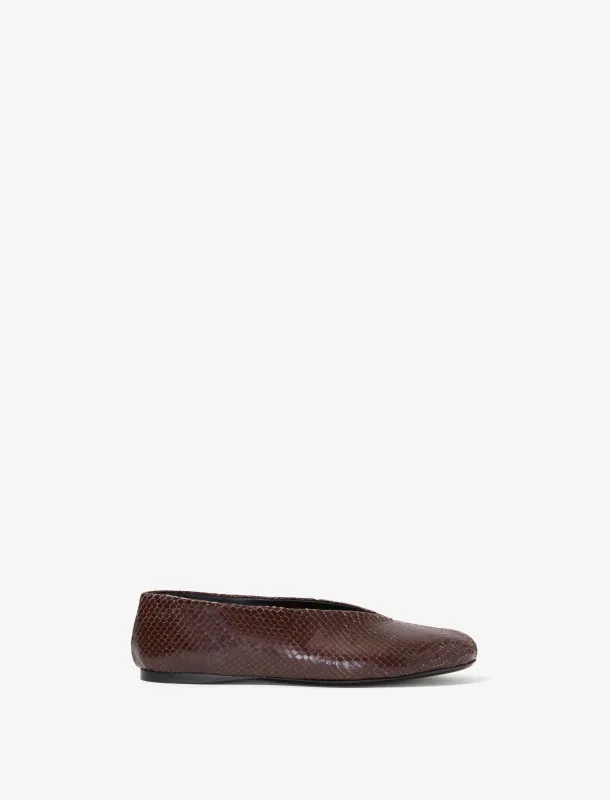 Tee Ballet Flats in Embossed Python sold by Proenza Schouler