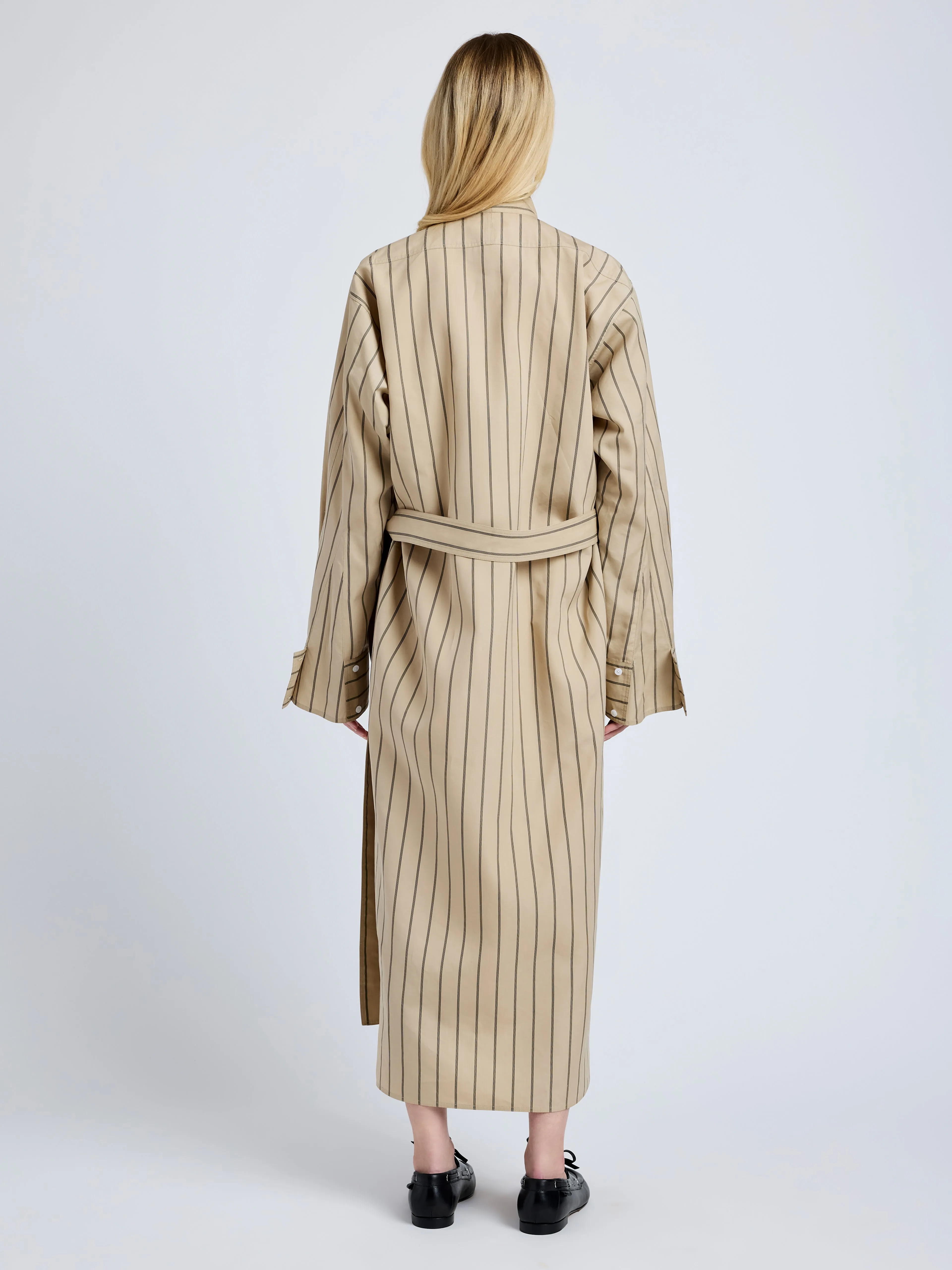 Phillipa Dress in Stripe Cotton Silk Poplin sold by Proenza Schouler product image thumbnail 4