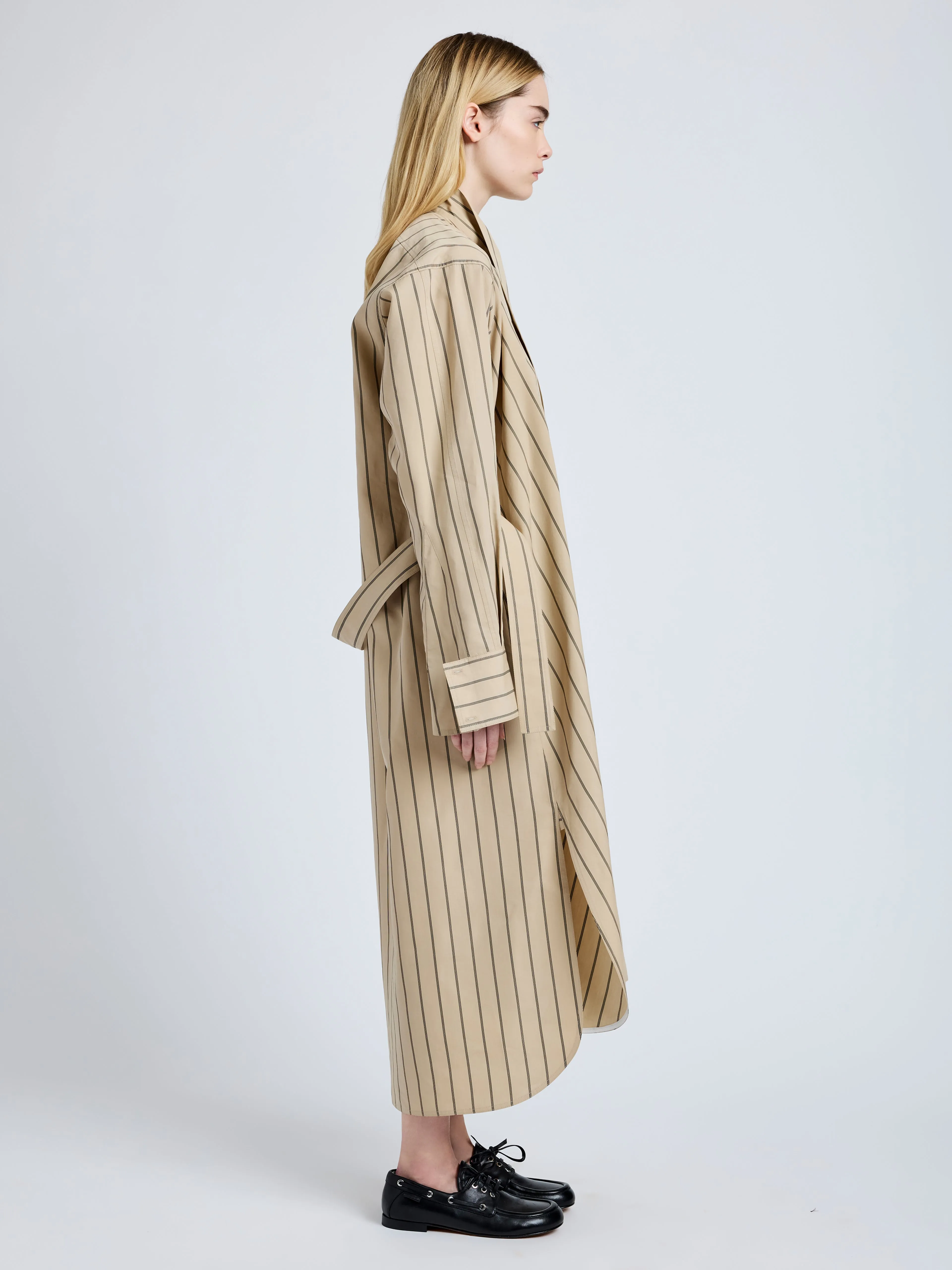 Phillipa Dress in Stripe Cotton Silk Poplin sold by Proenza Schouler product image thumbnail 3