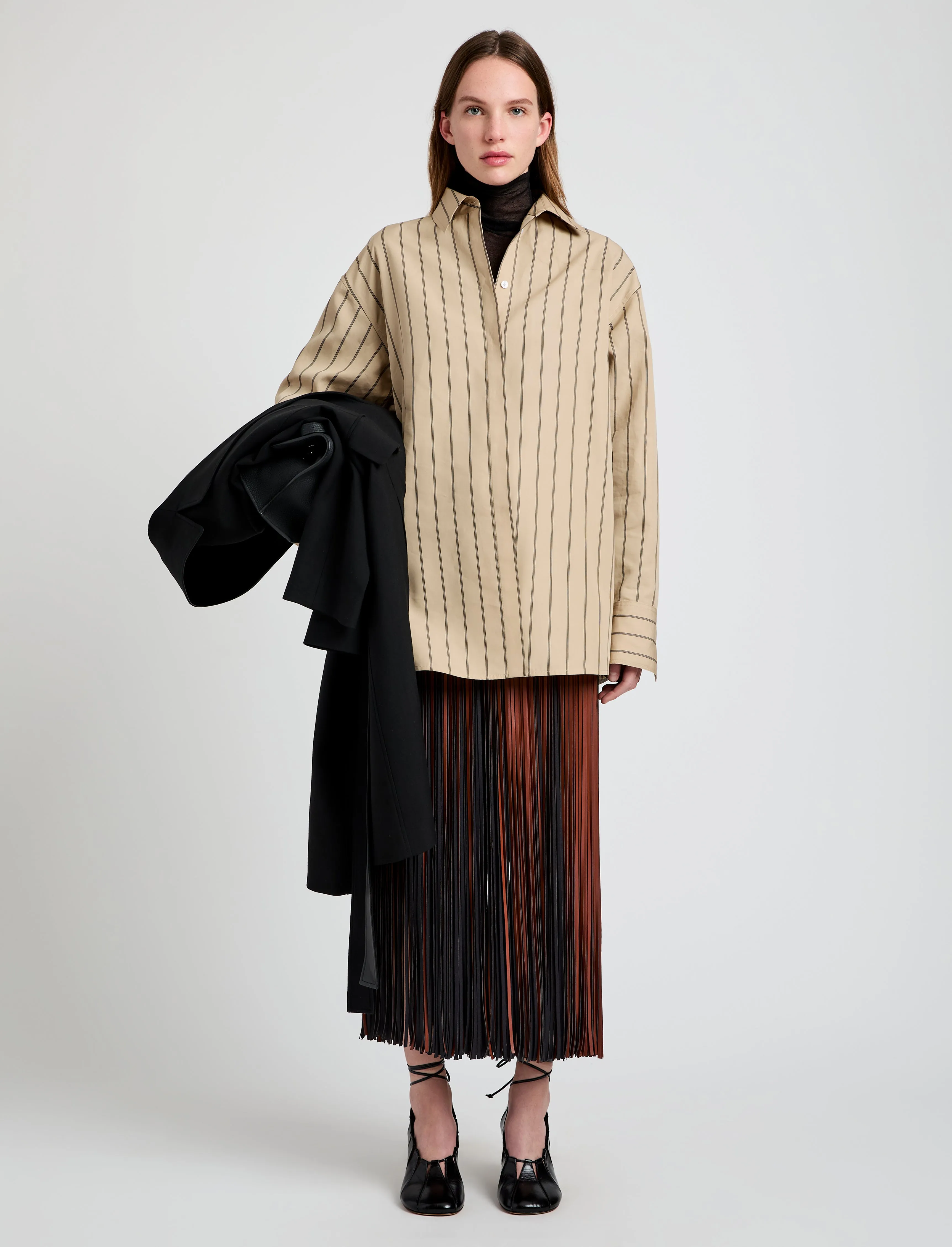 Addy Top in Stripe Cotton Silk Poplin sold by Proenza Schouler product image thumbnail 3